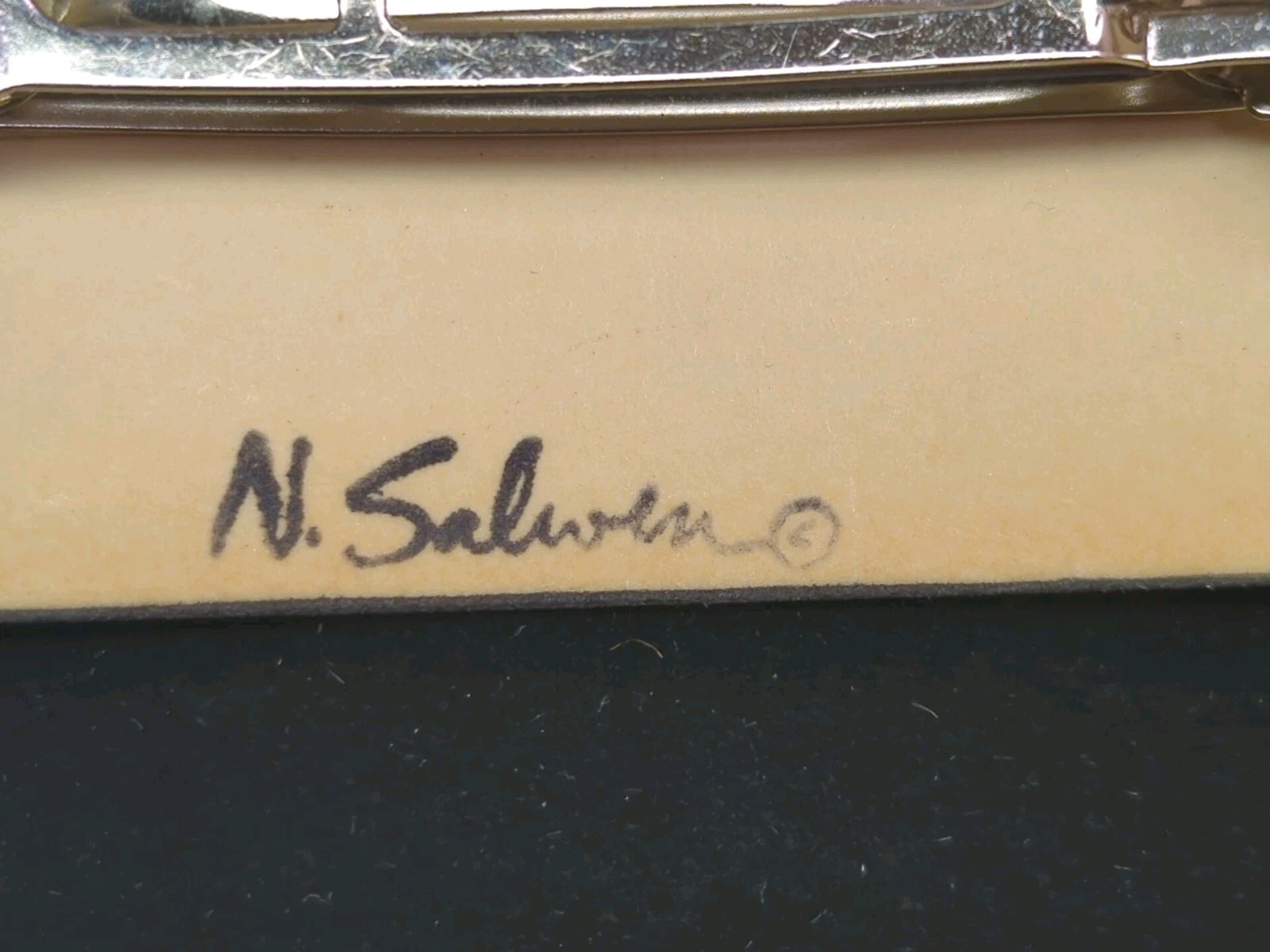 N. Salwen Signed Bright color 3” Across Hair Barrett