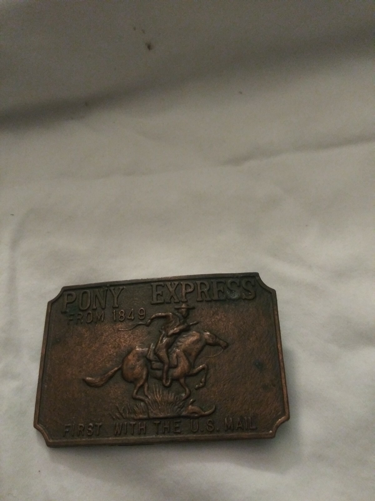 Vintage Pony Express Copper Color Belt Buckle