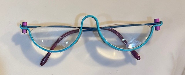 Vintage Gail Spence No. One Blue Purple Optic Studio Denmark Glasses