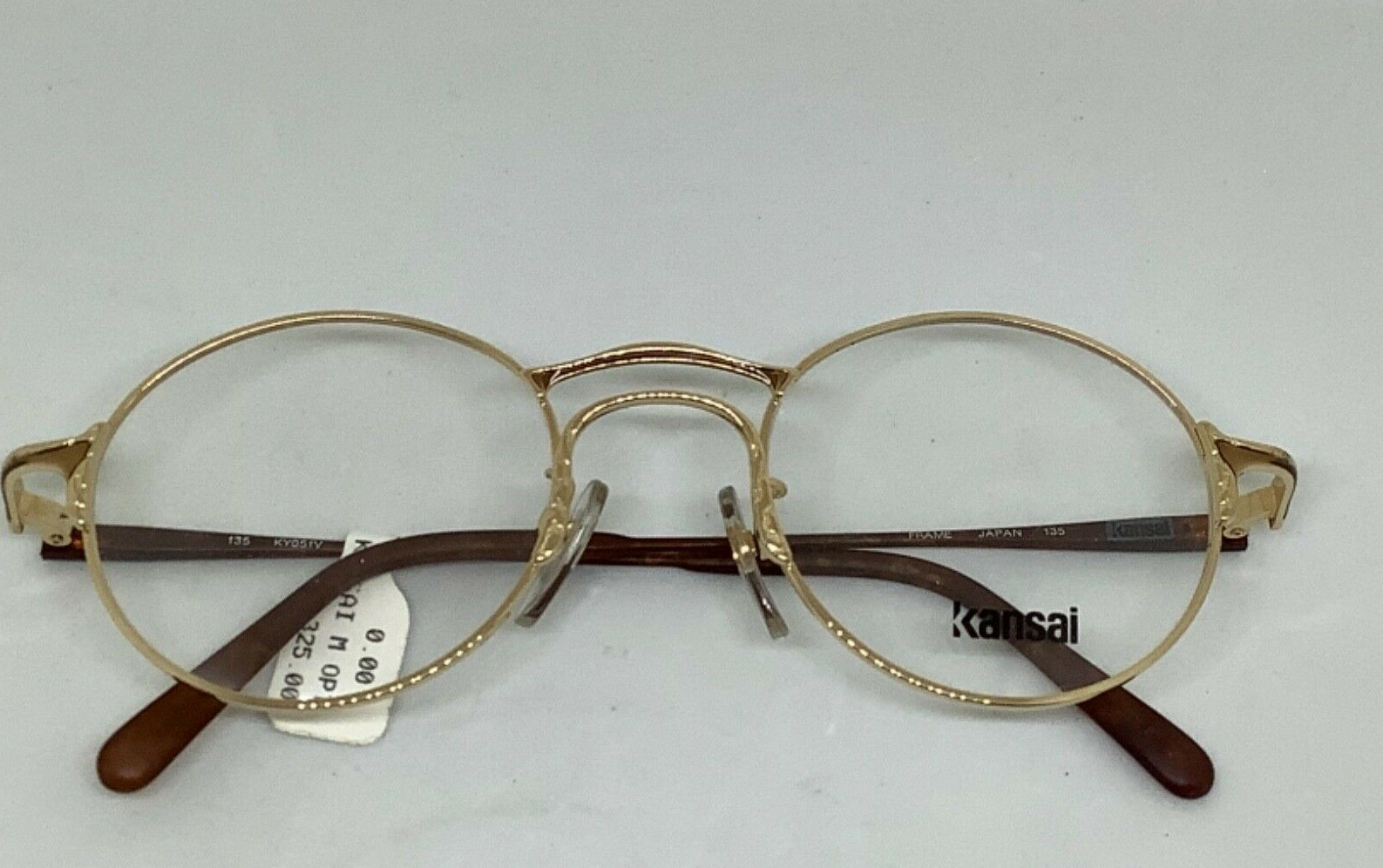 RARE VINTAGE KANSAI JAPAN SHINY GOLD/TORTOISE ROUND 48 EYEGLASS YAMAMOTO UNISEX