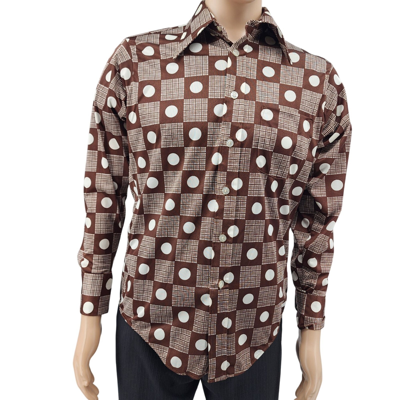 Vintage 70s Capri California By David Langman Long Sleeve Shirt Size 15 1/2