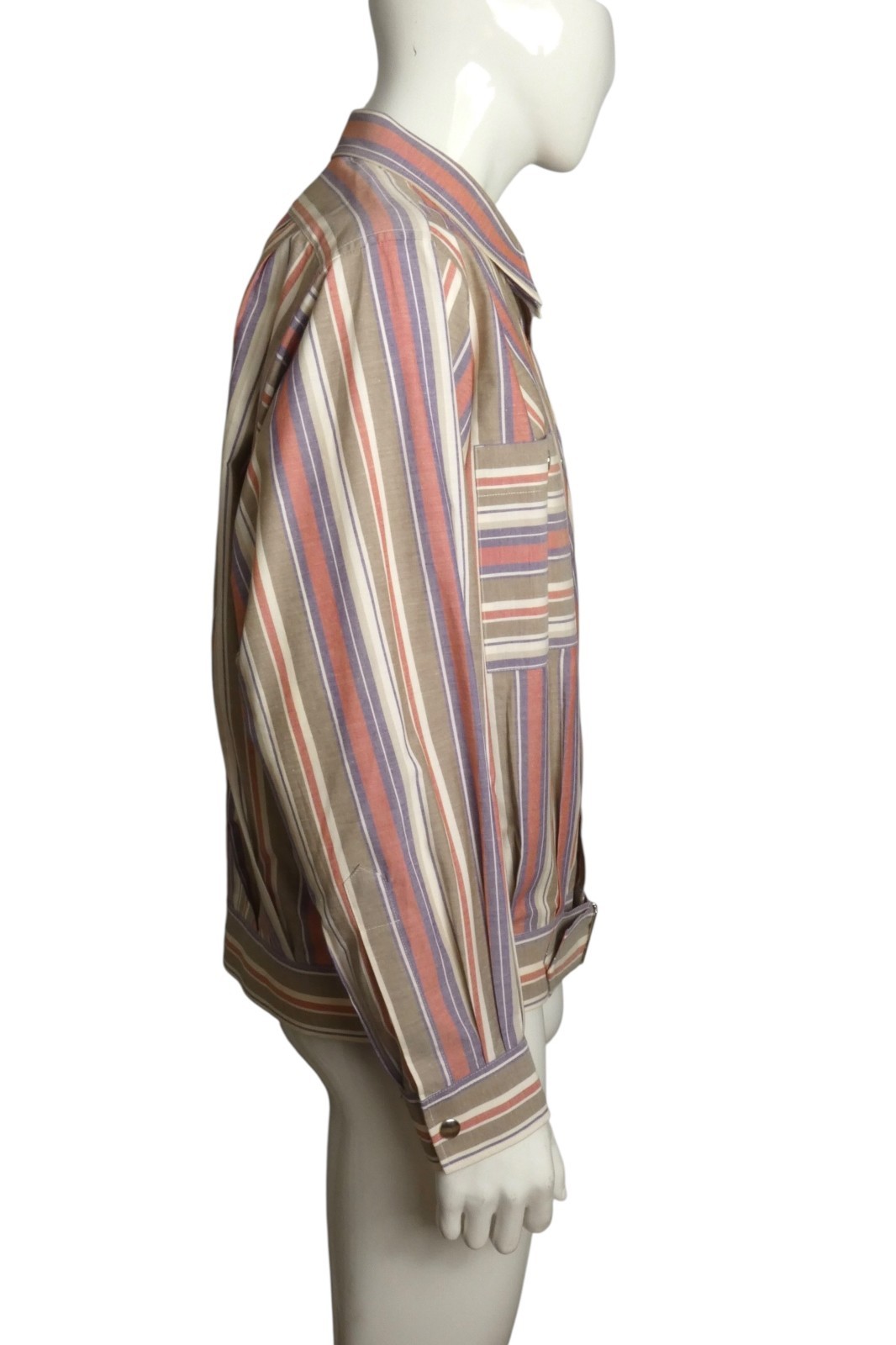 PIERRE CARDIN – 1980s Striped Cotton Jacket, Size Large