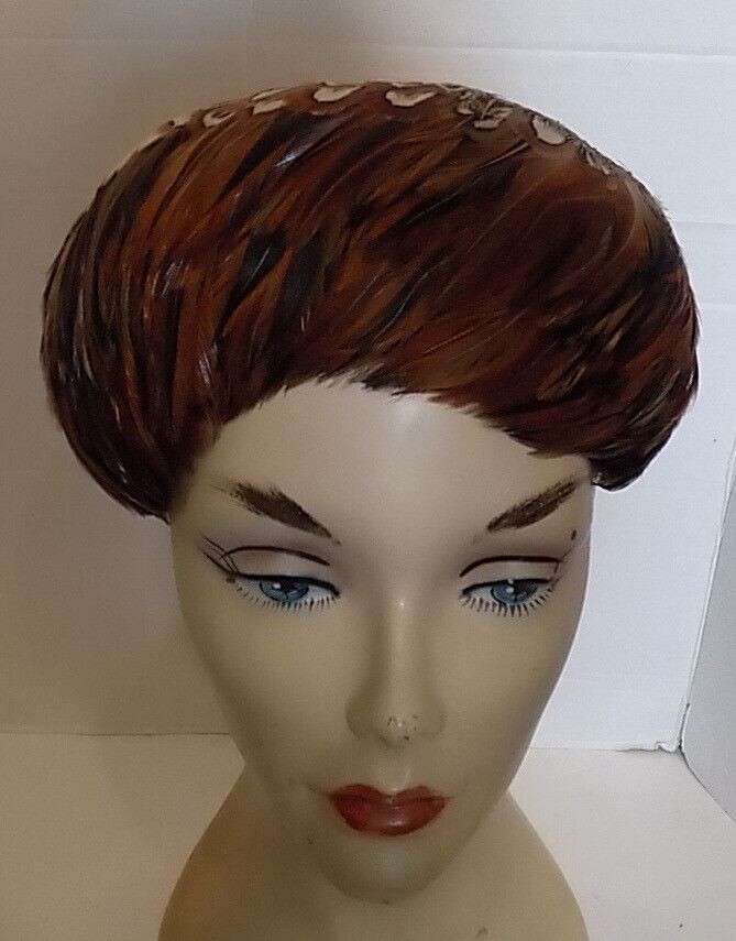 Vintage 60s Pheasant Feather Hat Lucila Mendez