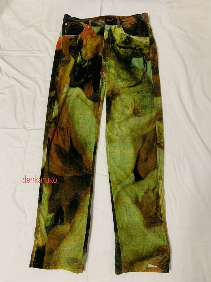 Vintage 1990s Vivienne Westwood Painting Pattern Boucher Velvet Pants Size 30