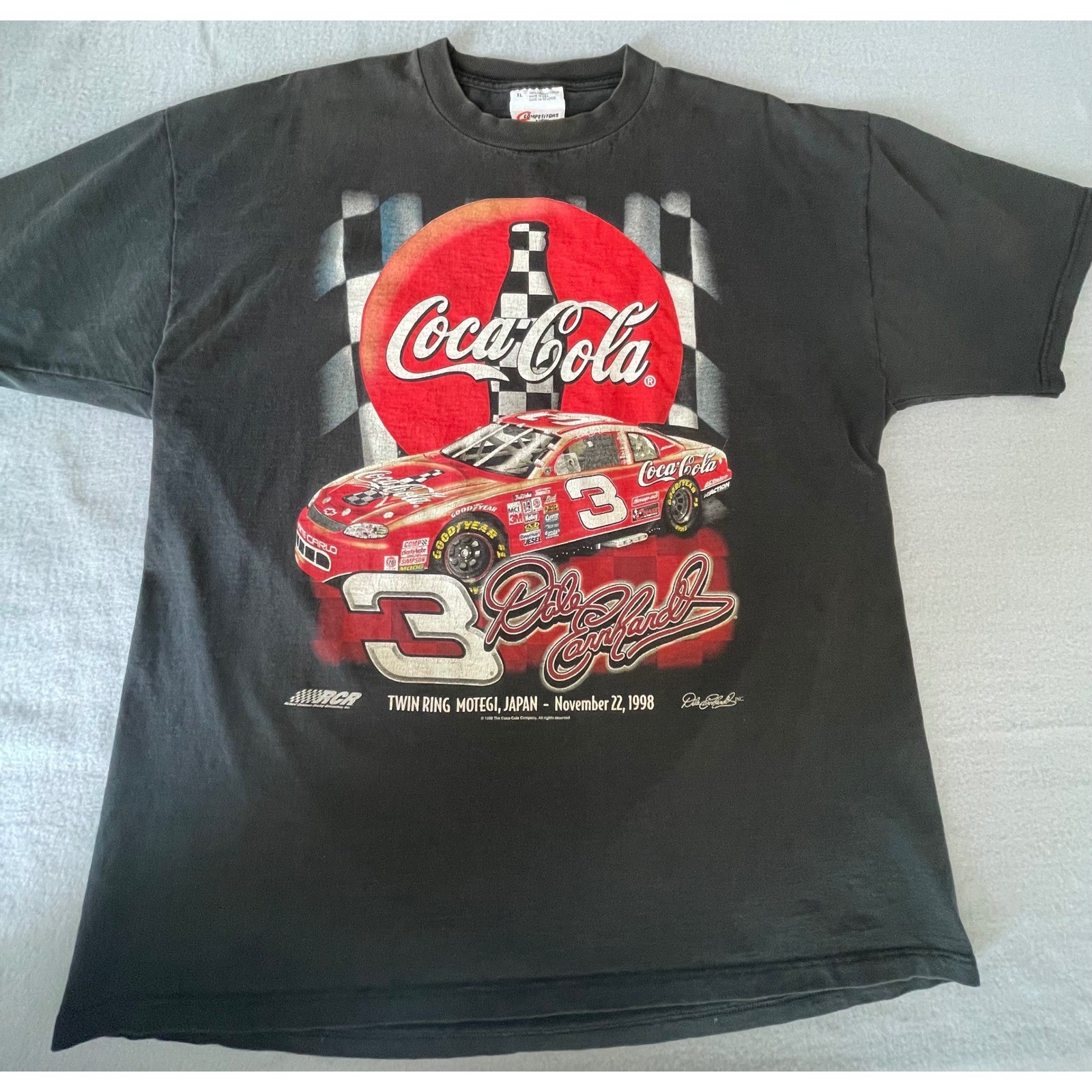 Vintage 1998 Dale Earnhardt Coca-Cola Twin Ring Motegi Japan T-Shirt XL Black