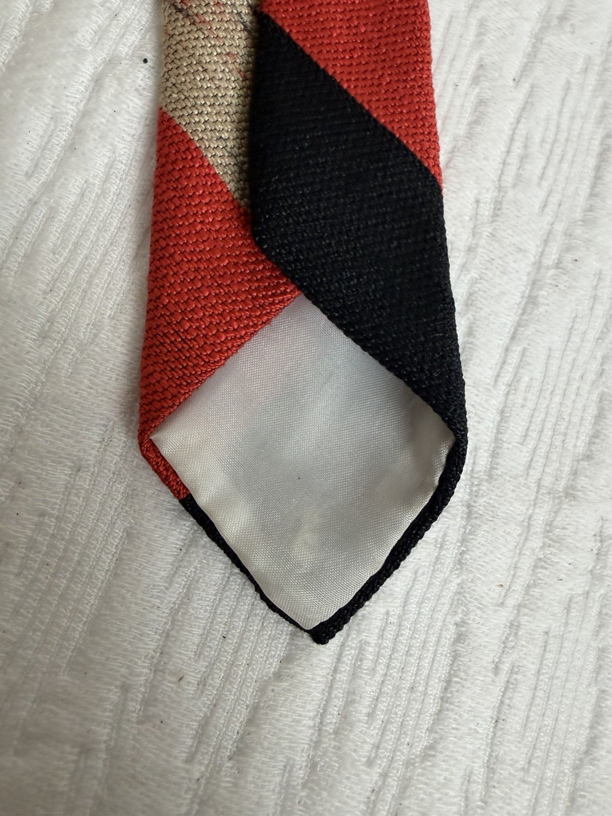 Neck Tie Vintage Countess Mara 60s Striped Red Navy combo CM Logo