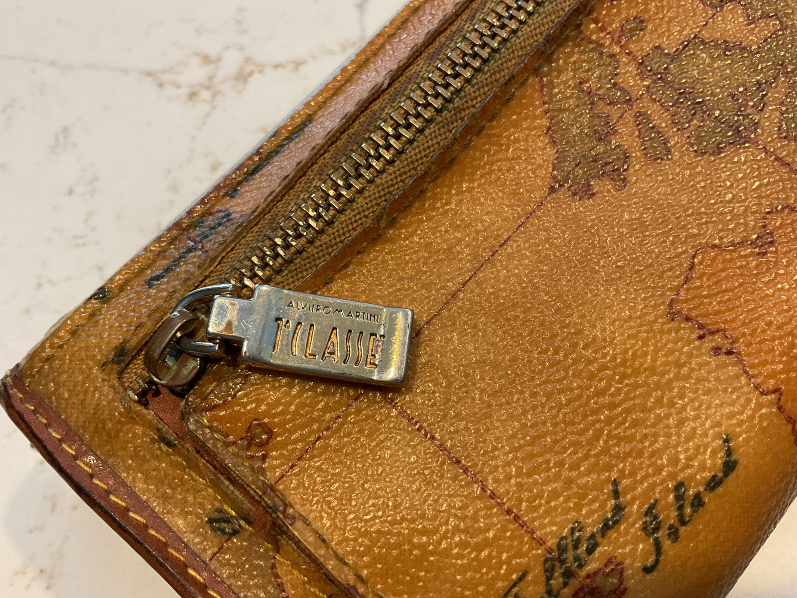 Vintage IlASSE Leather world Map Wallet