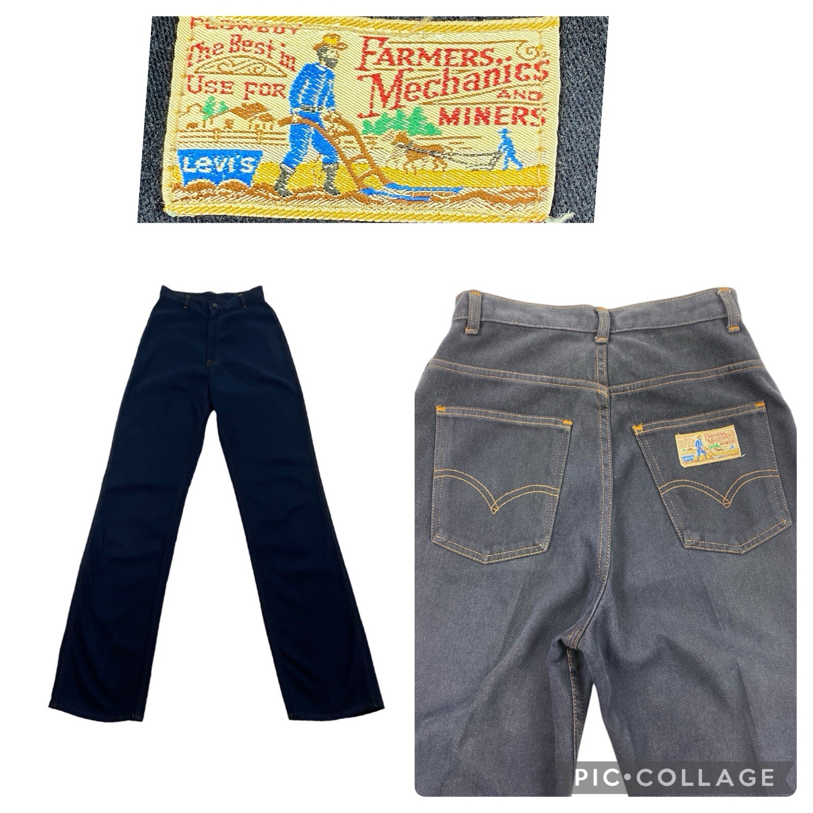 Vintage Levi’s 70s PLOWBOY Farmers, Mechanics & Miners Jeans W27 X L34 USA 🇺🇸