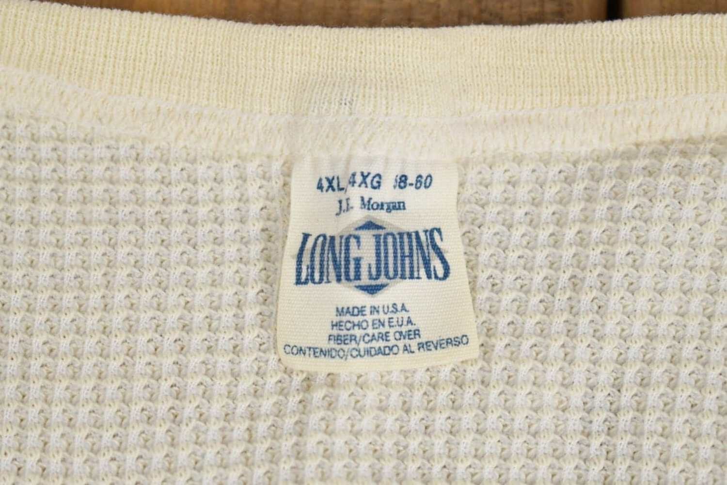 Vintage 1980s Long Johns Waffle Knit Long Sleeve Men’s 4XL