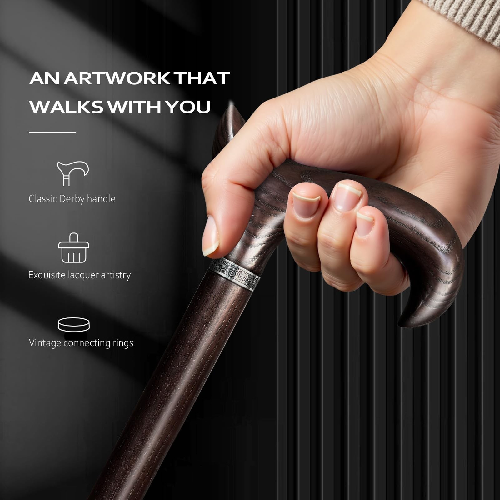 Walking Cane 36-38 Inches, Elegant Wooden Cane for Men/Women | Support up to …