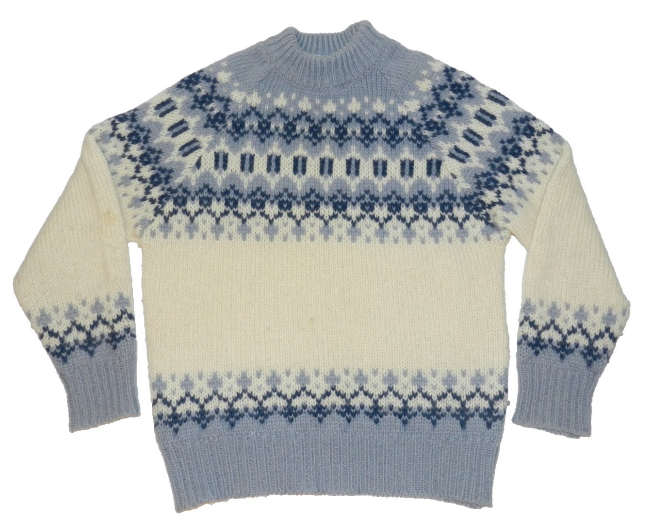Vtg RUNOX Scandanavian Wool Sweater Scandia Strik Denmark – Sz M-L Ivory -Gray