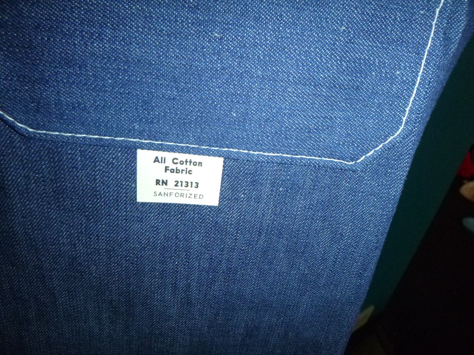 NOS NWT Vtg Steffen Canvas Dark Blue Denim Shop Apron 100% Cotton Sanforized
