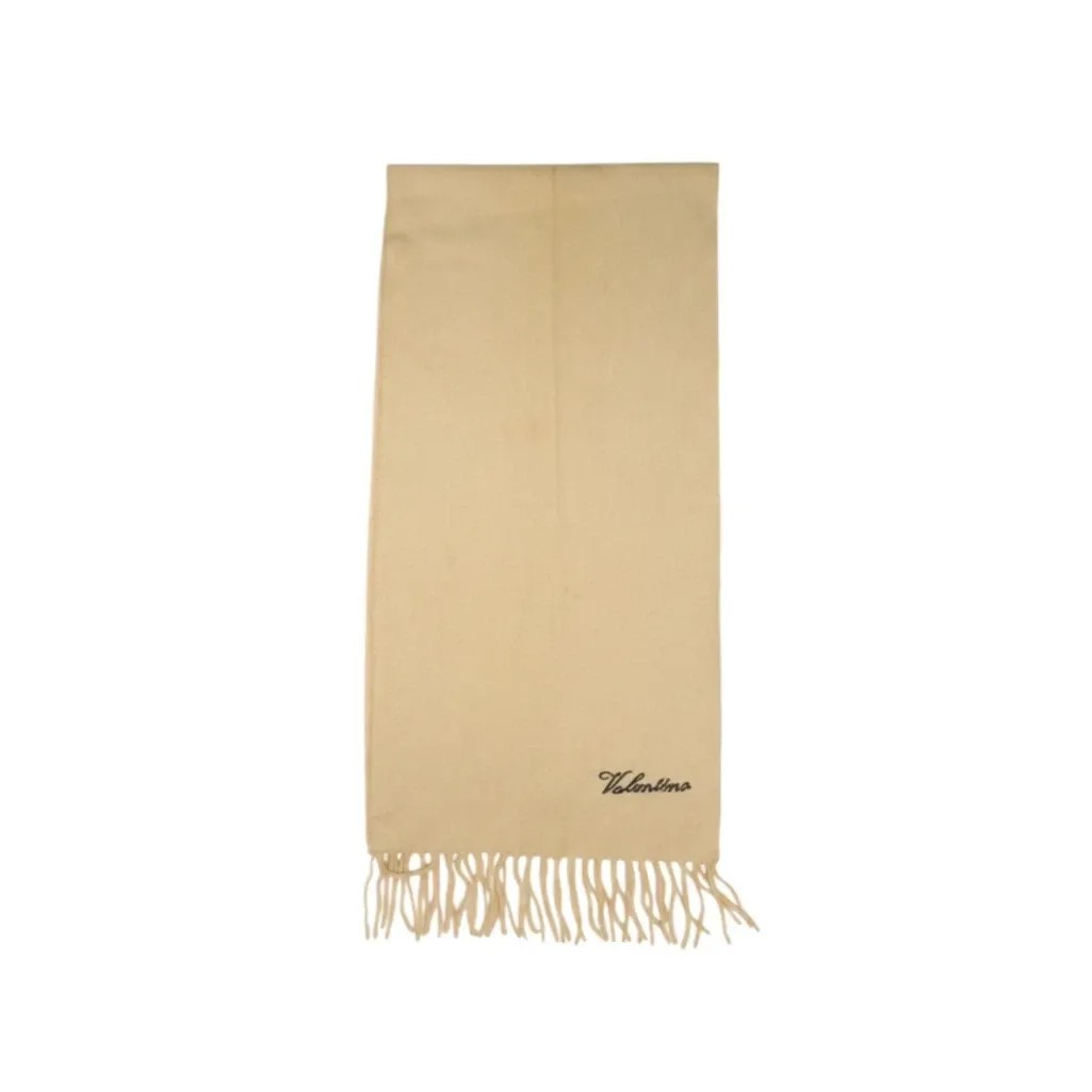 Valentino Fringe Scarf — Wool — Beige
