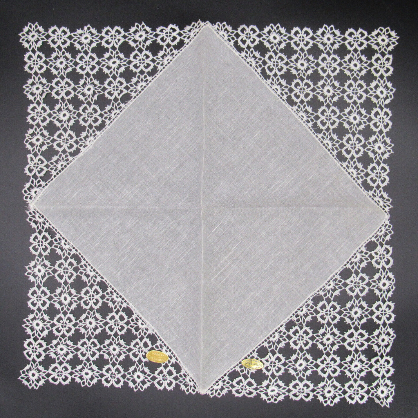 Chief Value Linen Handkerchief, Vintage Linen & Cotton, Austria, 11″ Square