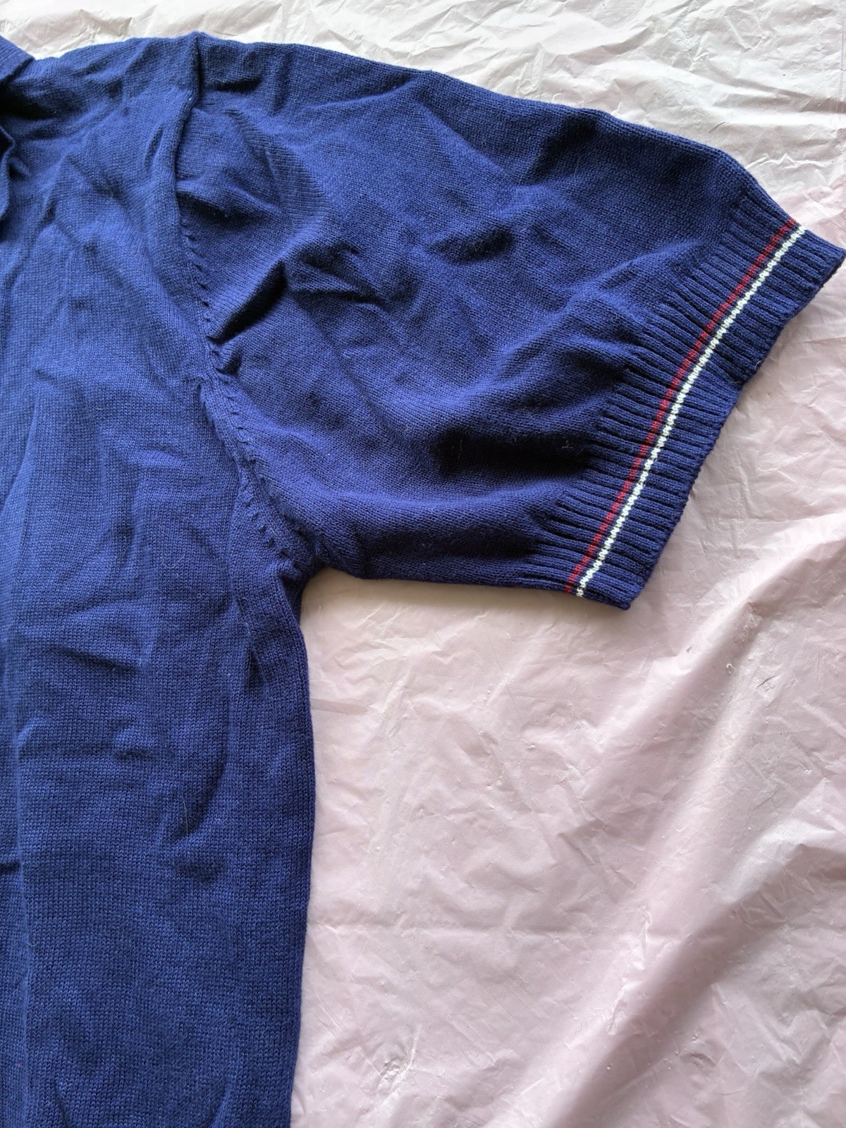 Rock Steady Men’s Vintage Retro Blue Short Sleeve Button Shirt Knit Top Size M