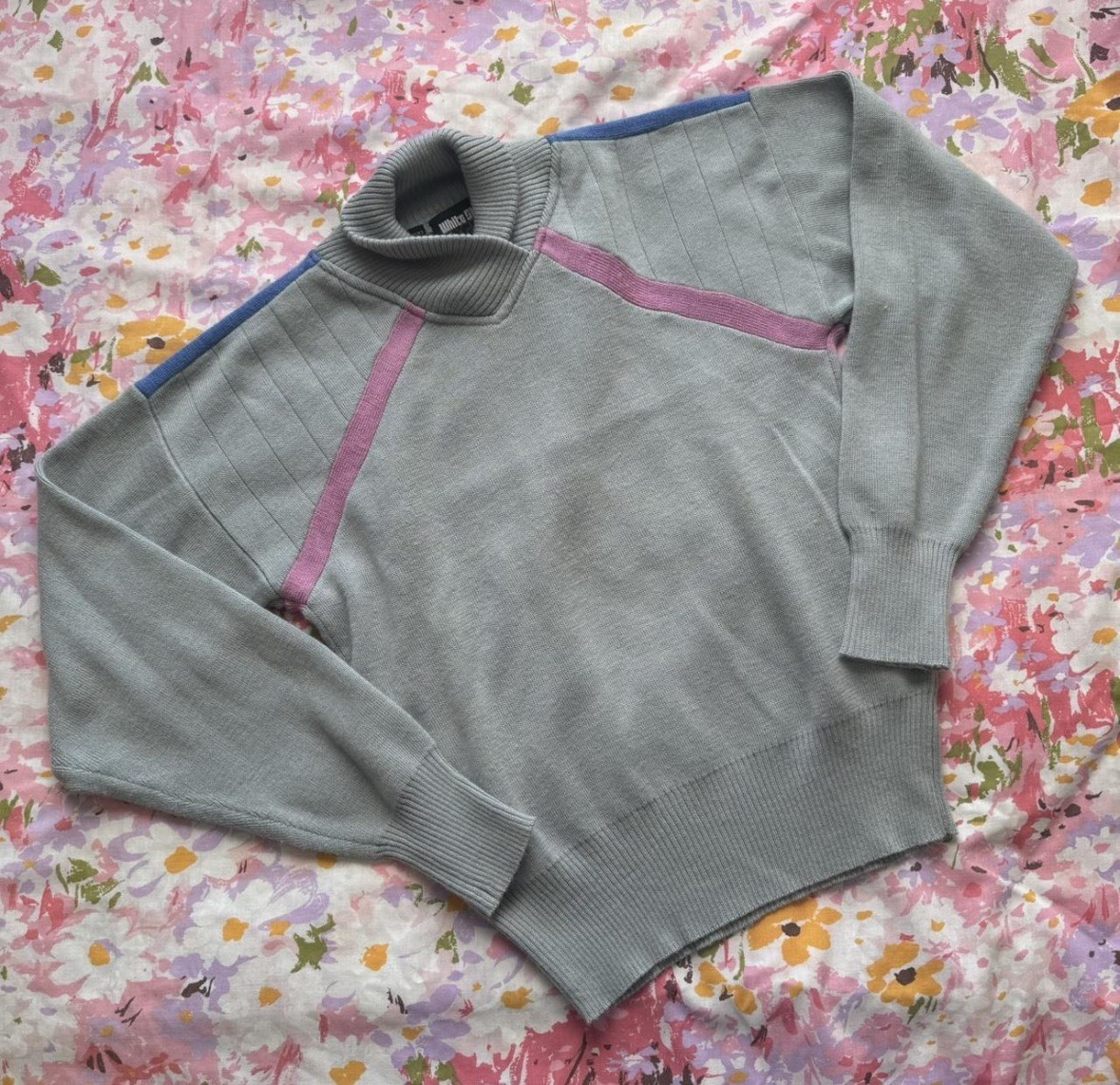 Vintage 1980s Grey White Stag Ski Sweater – Size M