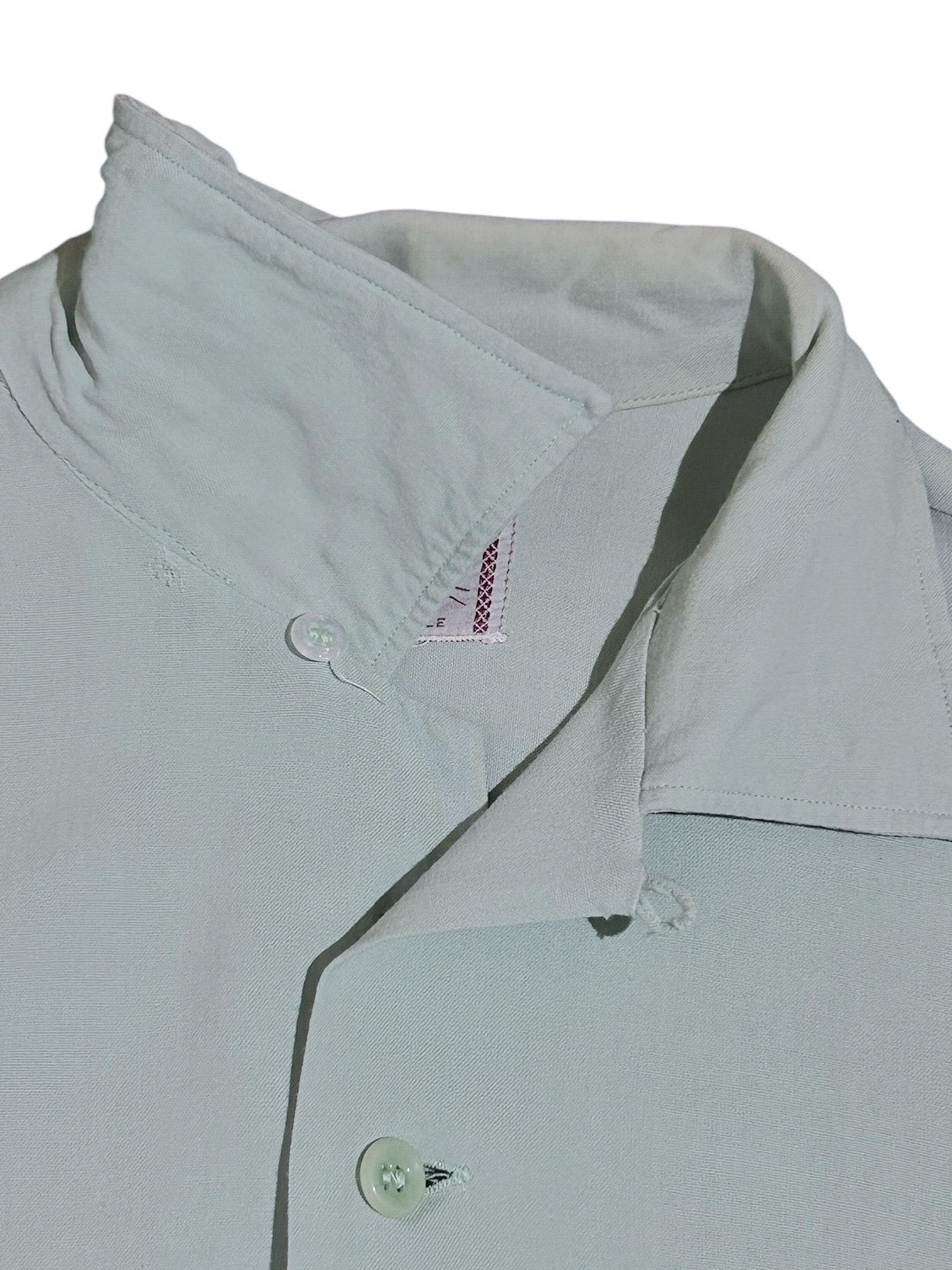 50s King Louie Ten Strike Rayon Bowling Shirt Chainstitch Mint Green ML USA VTG