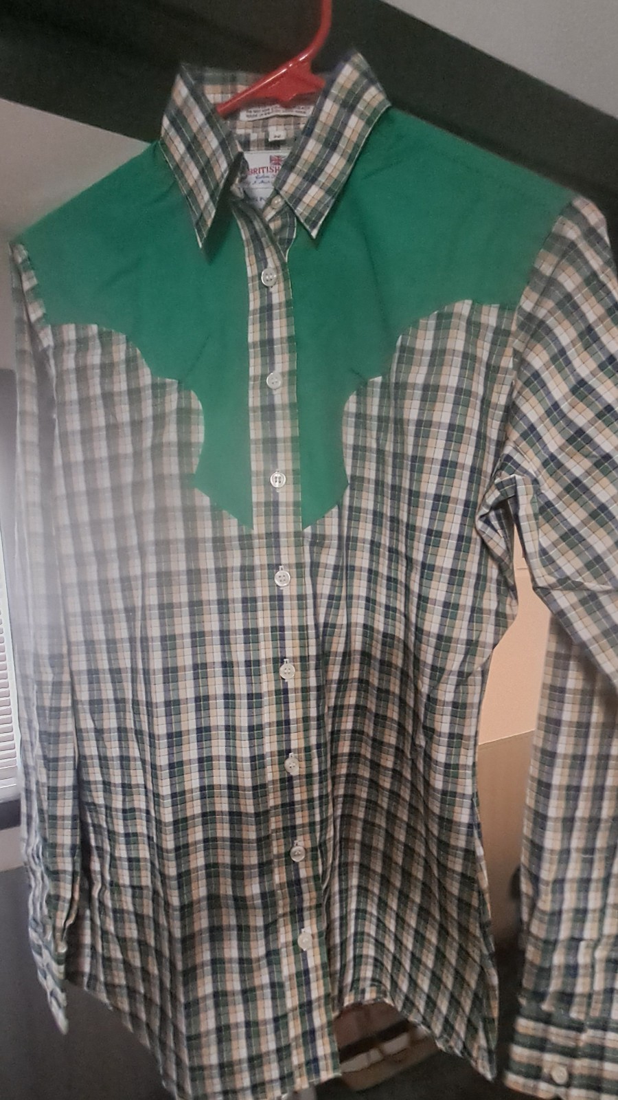 Vintage British House Snap Up Shirt Size 36