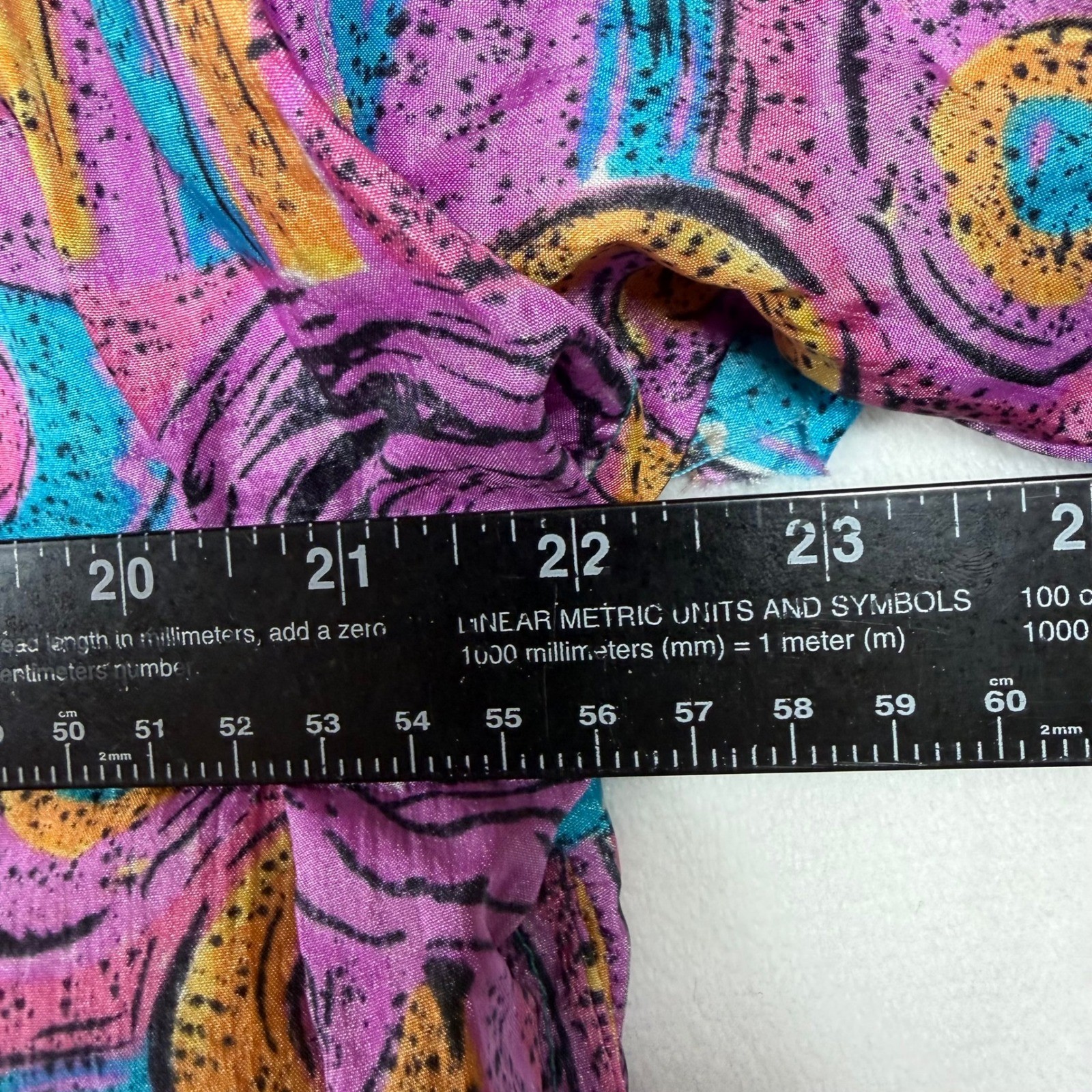 Vintage Lavon Abstract Print Windbreaker Jacket Purple Teal Large 80s 90s Retro