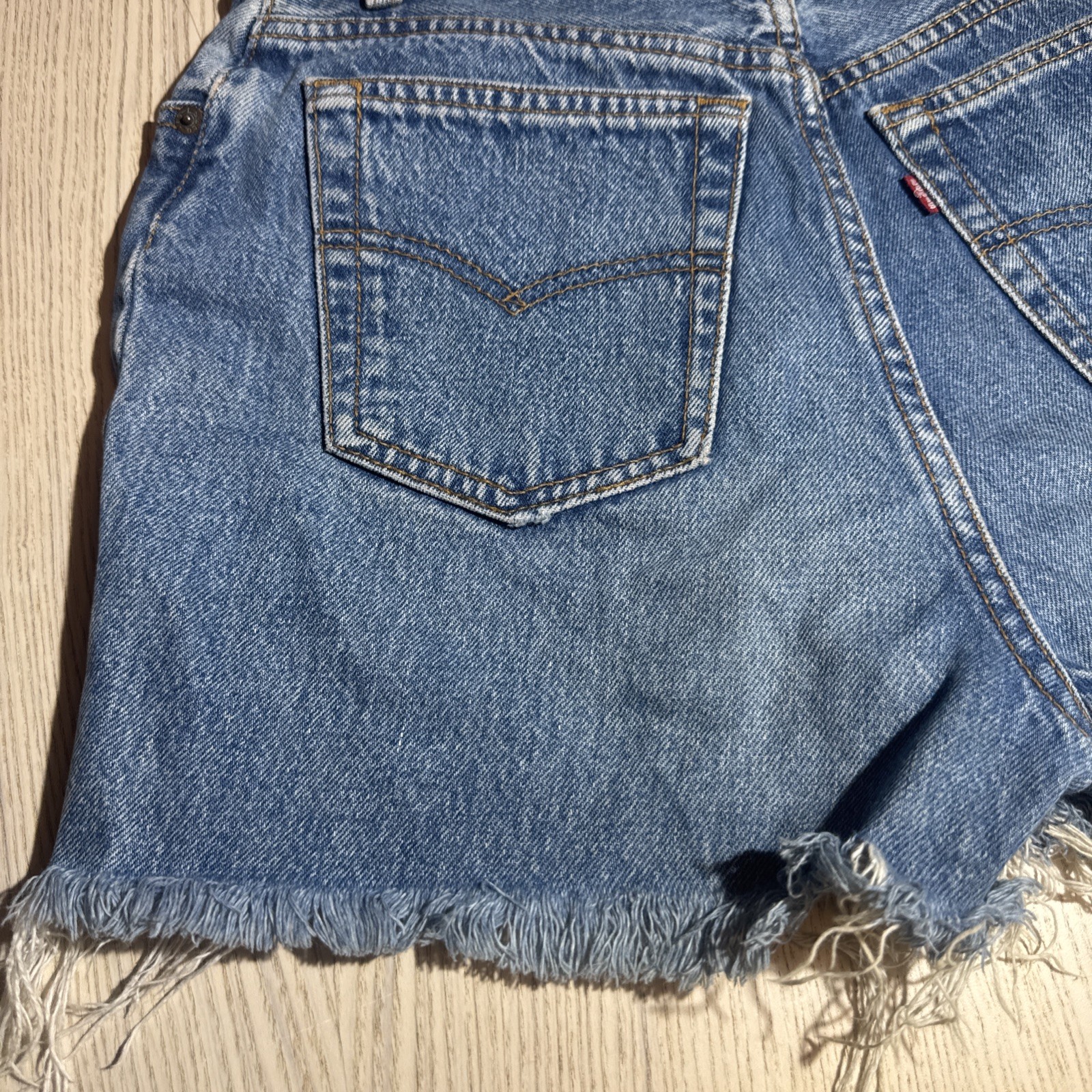 Vintage Levi’s 512 High Waisted Denim Cutoff Shorts Made in USA Women’s 28” Y2K