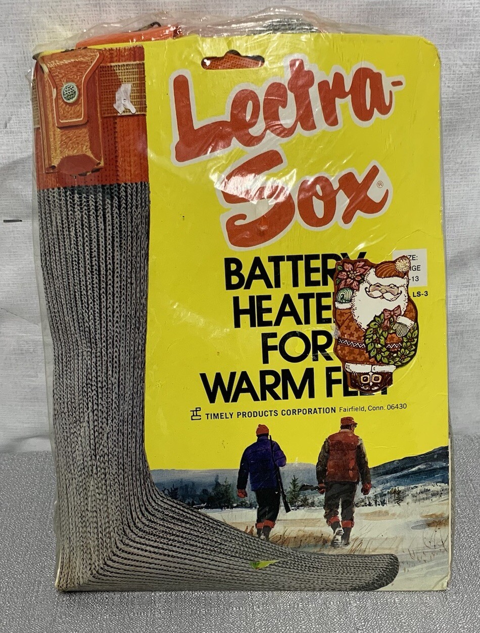 NOS Lectra Sox Battery Operated Heated Socks For Warm Feet Large 12-13 LS-3 Wool