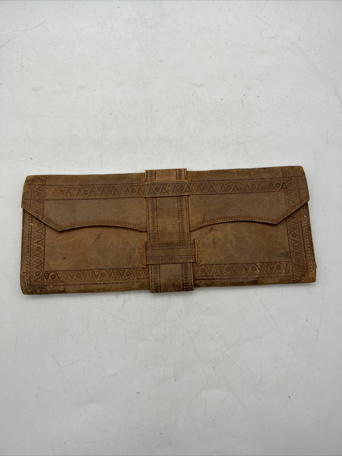 Vintage Leather Billfold Wallet 8.25×3.5”