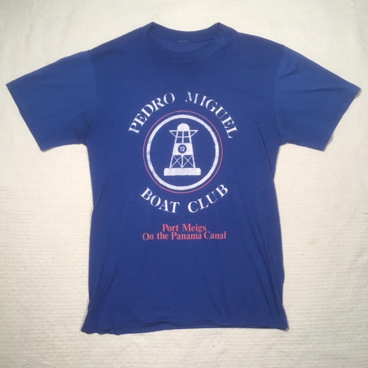 Pedro Miguel Boat Club T. Single stitch, L/XL (21” x 29”). Panama Canal VINTAGE