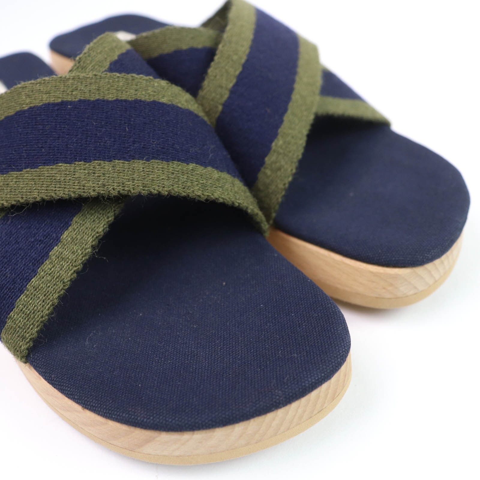 HERMÈS Hermes Fool Toe Canvas Wood Sandals – DUTY FREE