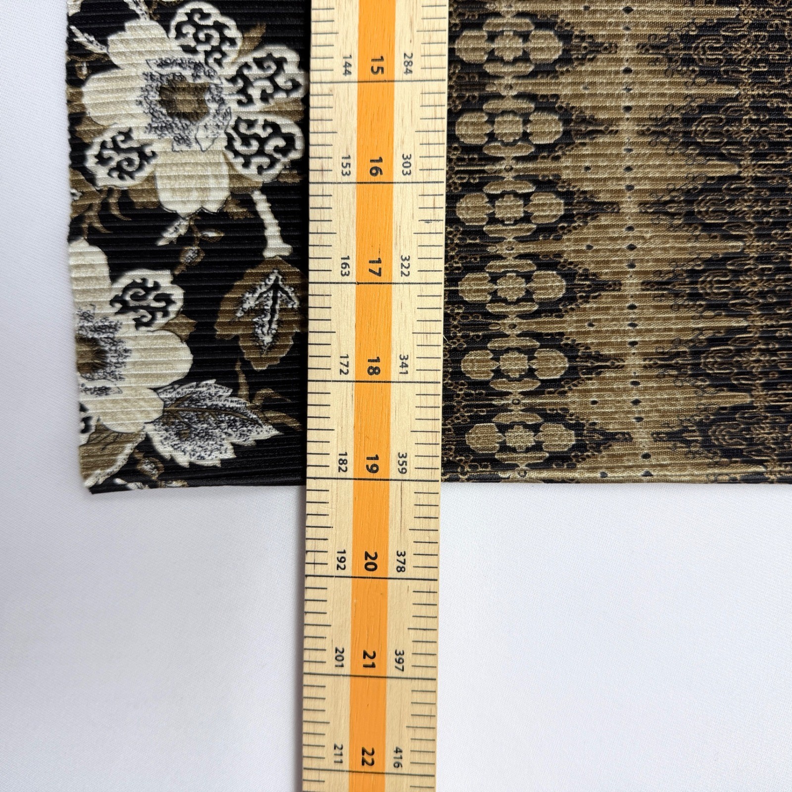 Rafael Vintage Gold Black Pleated Maxi Skirt Geometric Floral Metallic Small