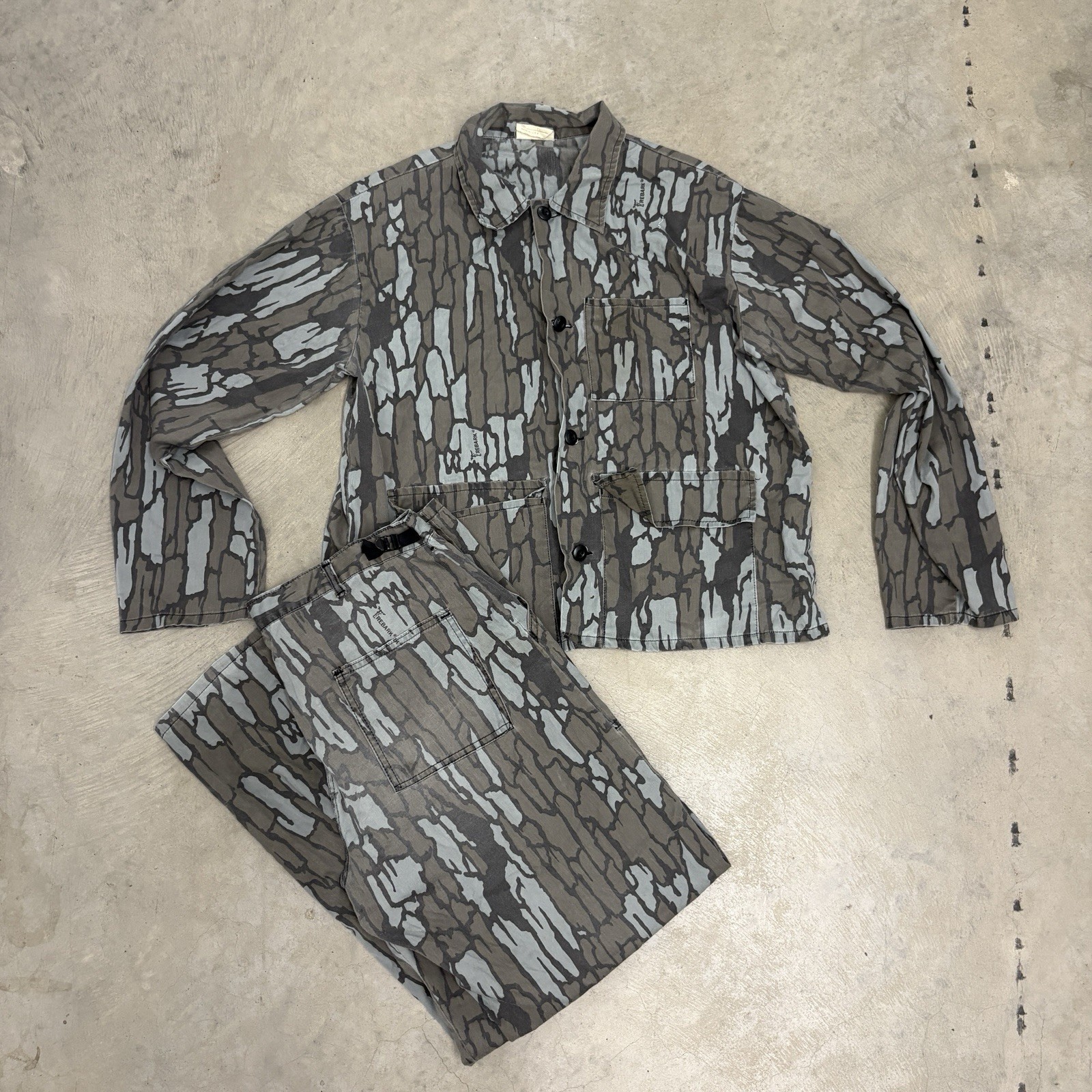 Vintage 80s Gung Ho TreBark Camo Fatigue Set Talon Zipper Large
