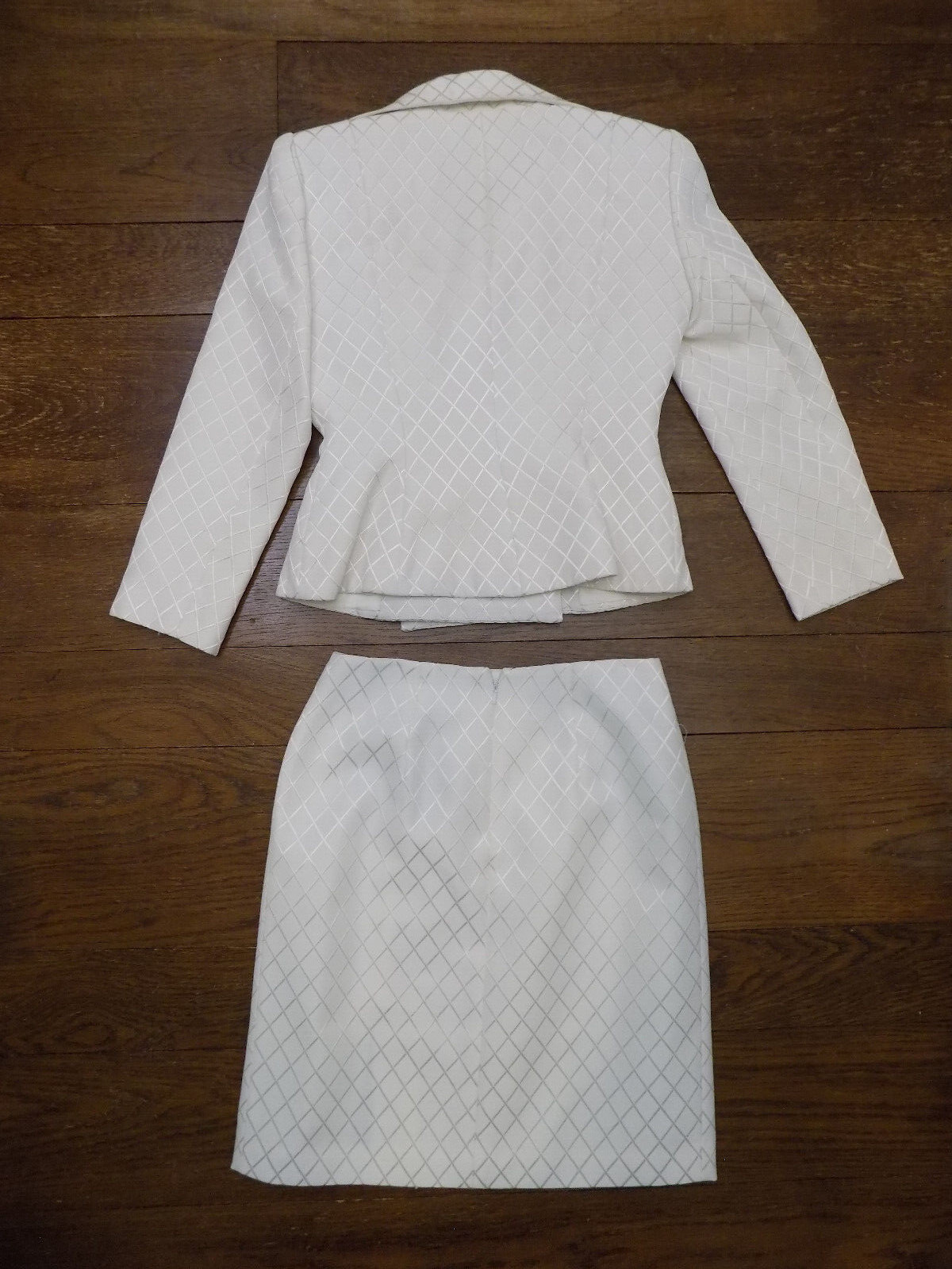 Vtg After Five Formal Skirt Blazer Suit Sz 4 Metallic Ivory Embroidered FABULOUS