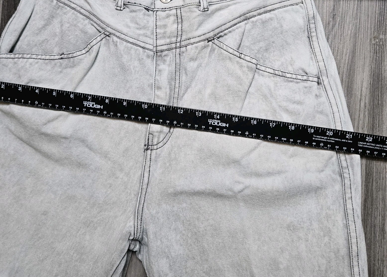 VTG 80s Gitano Grey Acid Wash Tapered Leg Pleated Mom Jeans 30.5x 28.5″ Size 10