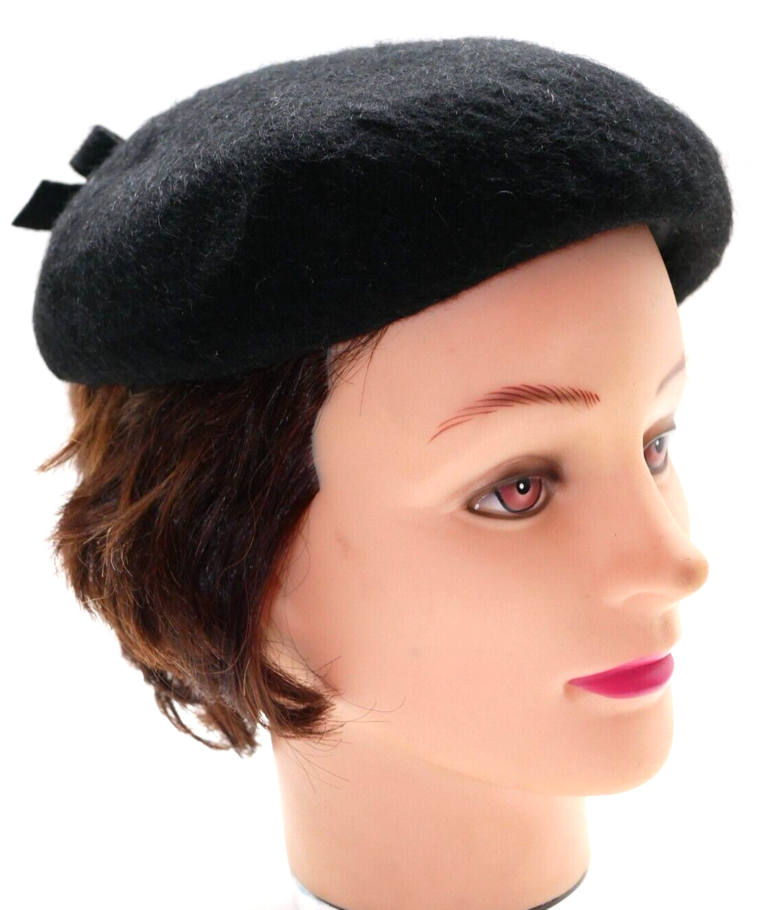 Vintage Black K-M-F Neumann Endler Wool Fascinator Hat With Bow