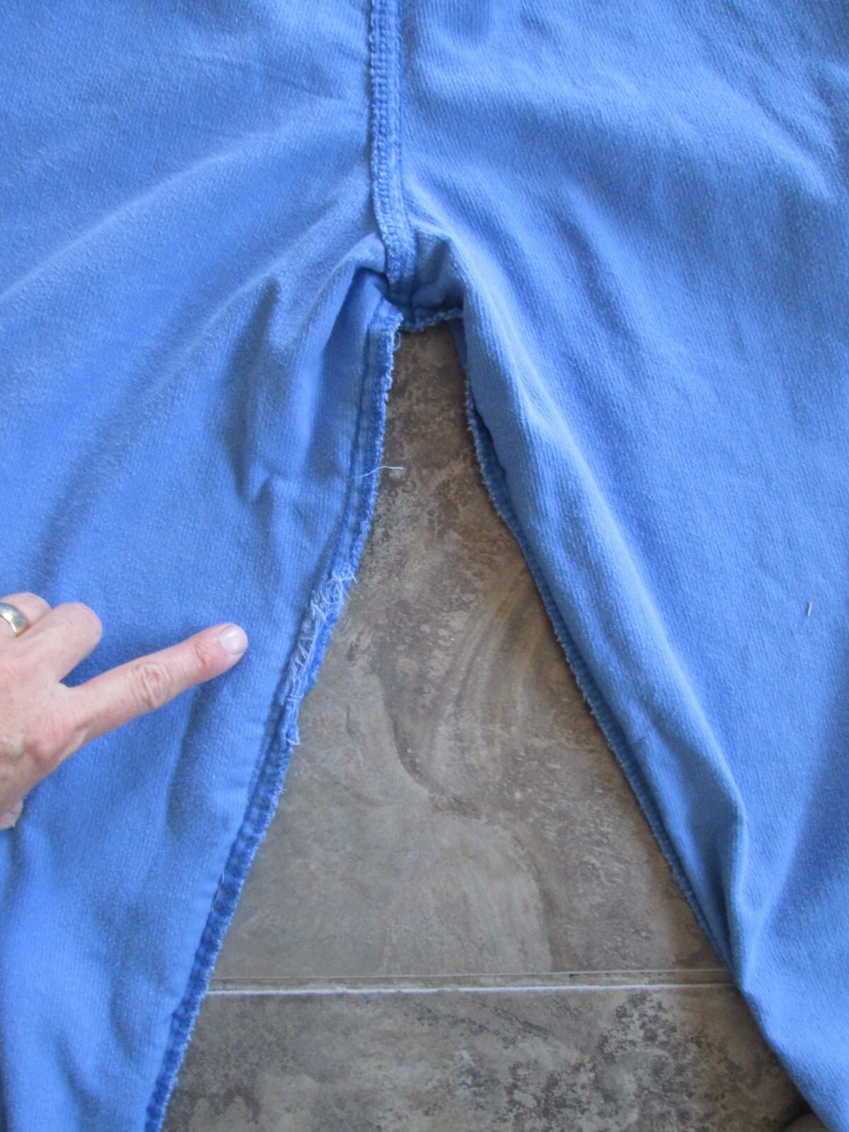 Vintage Ocean Pacific Pants Size 3 24×31 Blue Elastic Corduroy Cotton Tapered