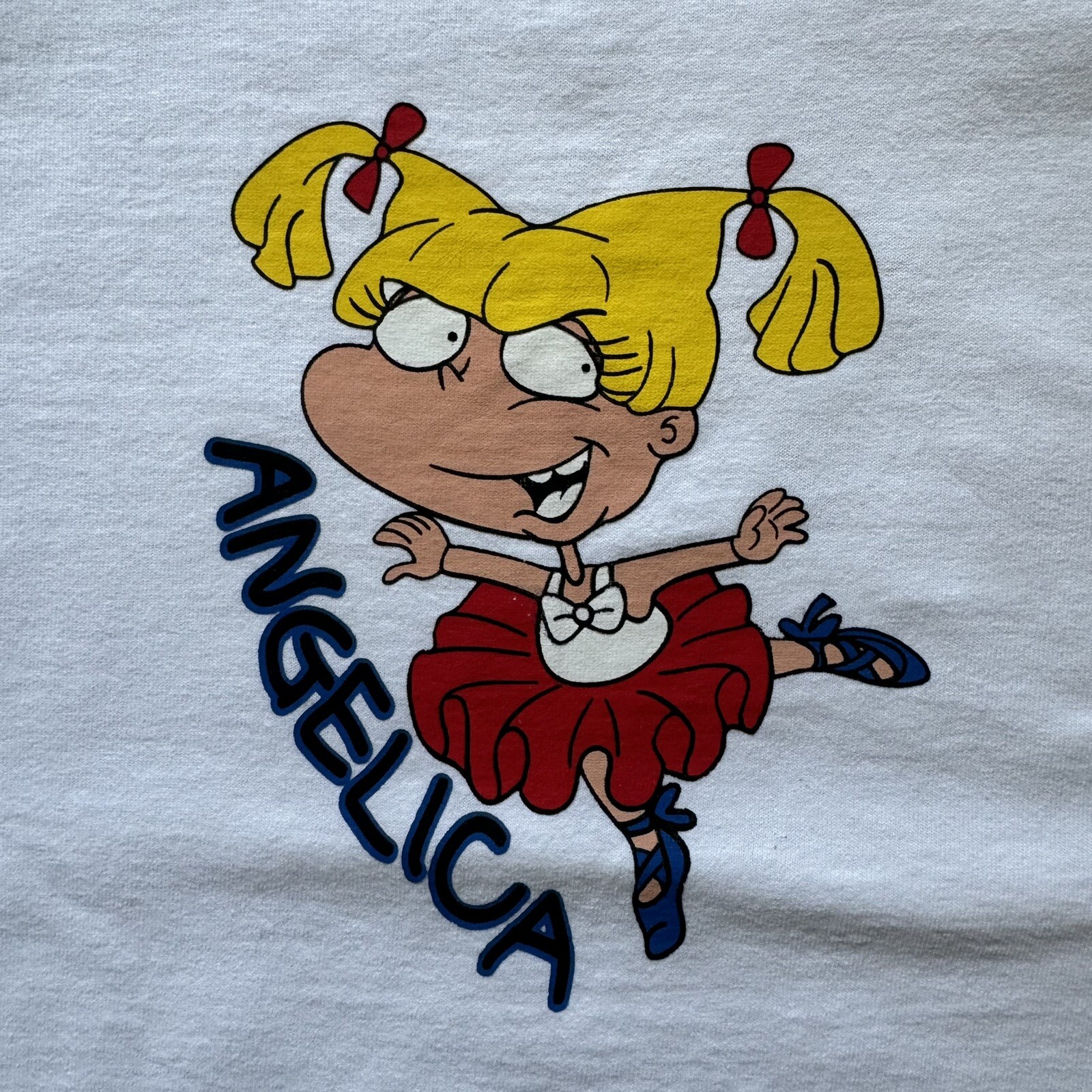 VTG Womens M White Nickelodeon Rugrats Angelica Character FOTL Nostalgic T-Shirt