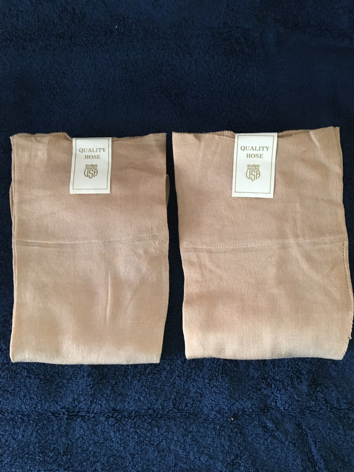 2 Pr Vtg Mercerized Cotton 260 Needle 2 Thread Stockings Size 10 Made in USA NOS