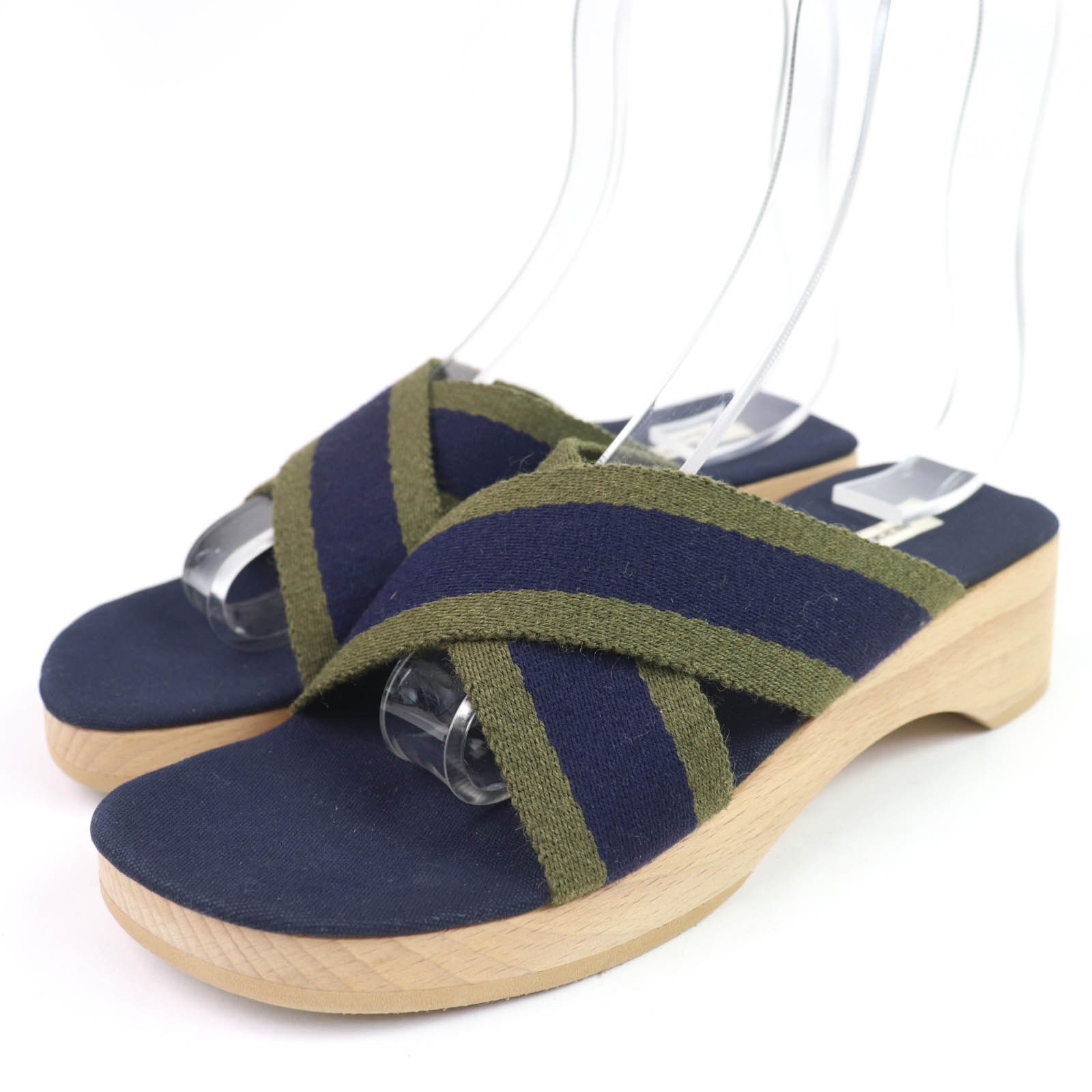 HERMÈS Hermes Fool Toe Canvas Wood Sandals – DUTY FREE