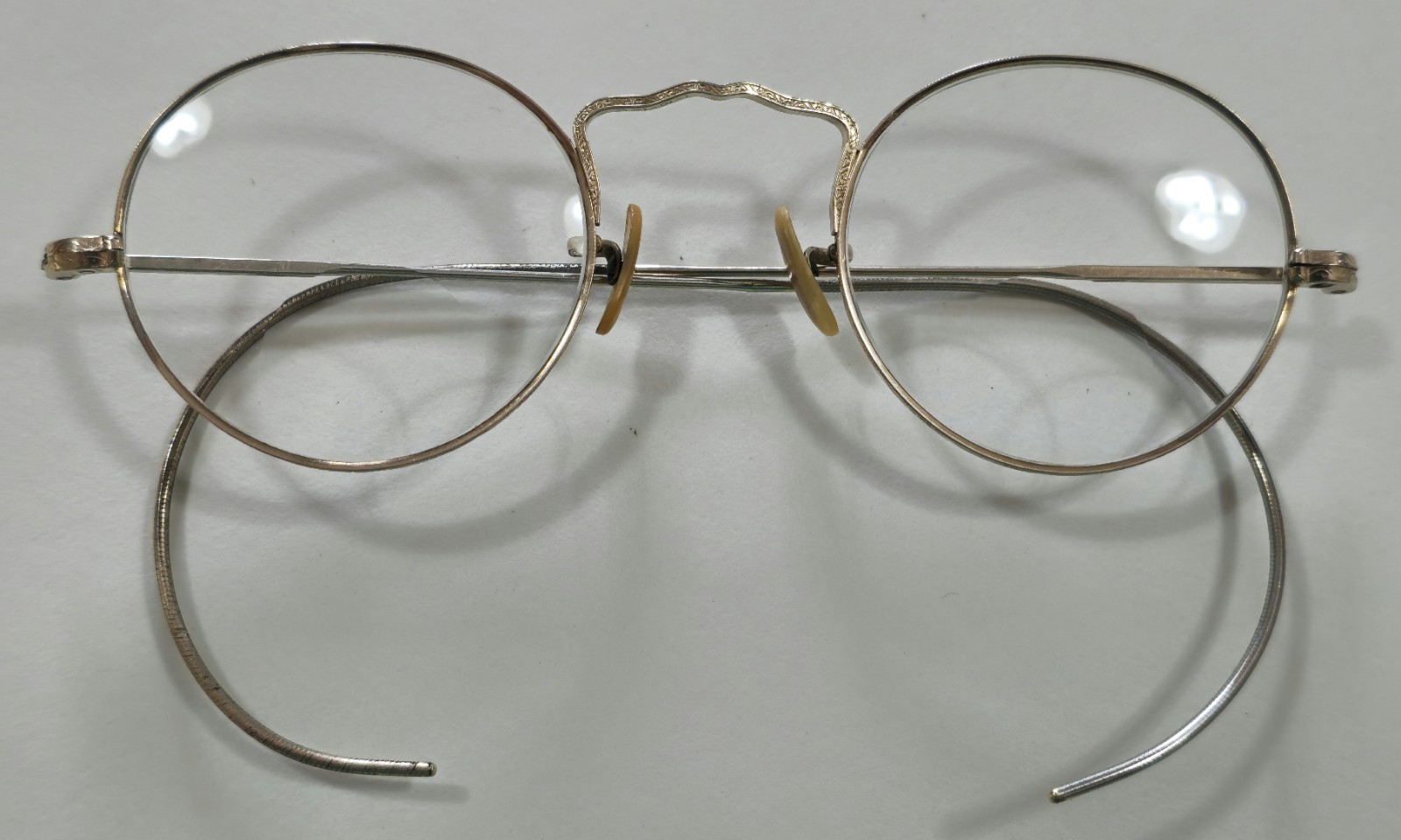 Antique Round Eyeglasses with Embossed 1/10 12K Gold Filled Wire Frames