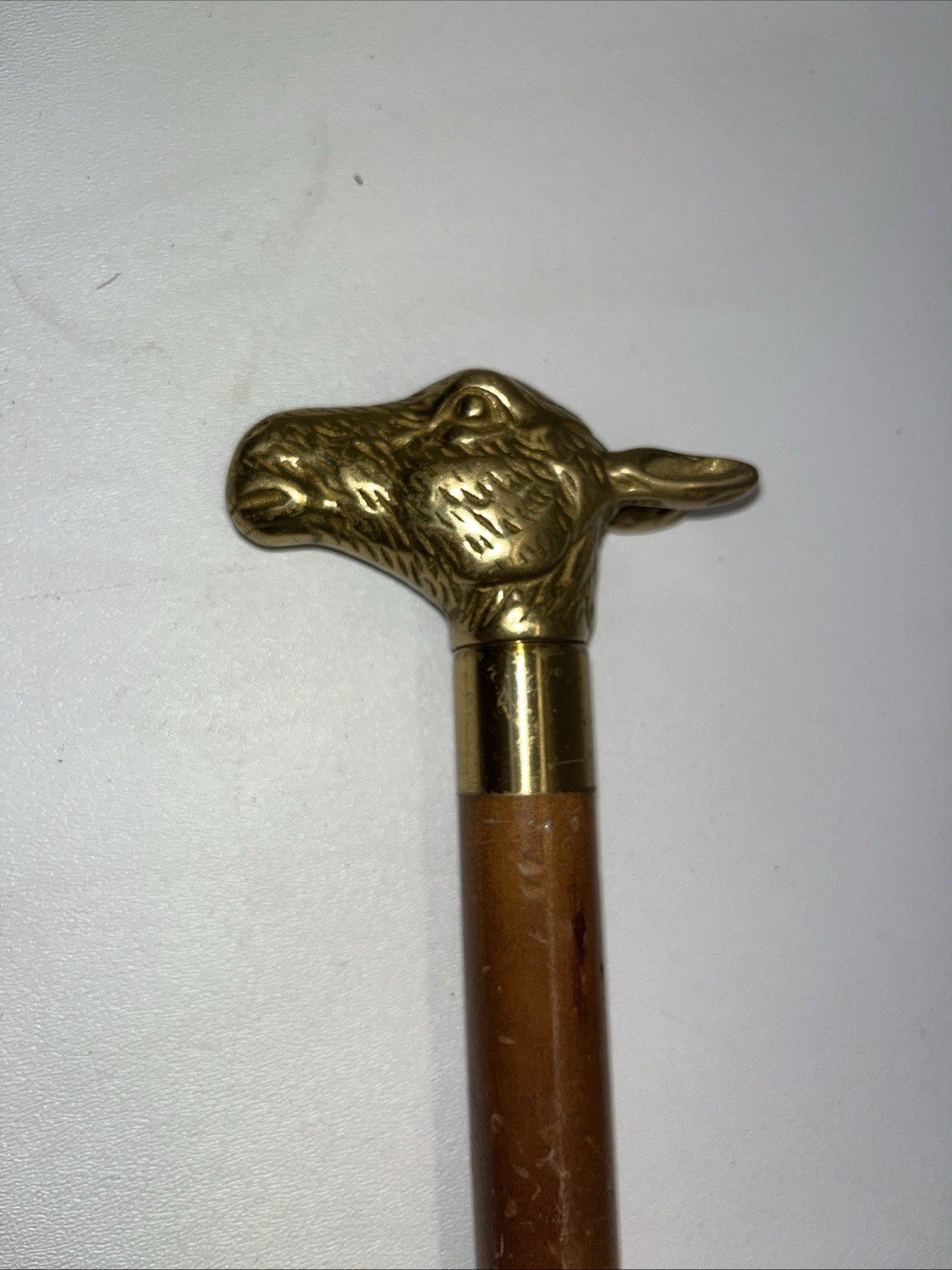 Vintage Brass Donkey Head Victorian Cane/Walking Stick 3 Pieces 34 1/2”