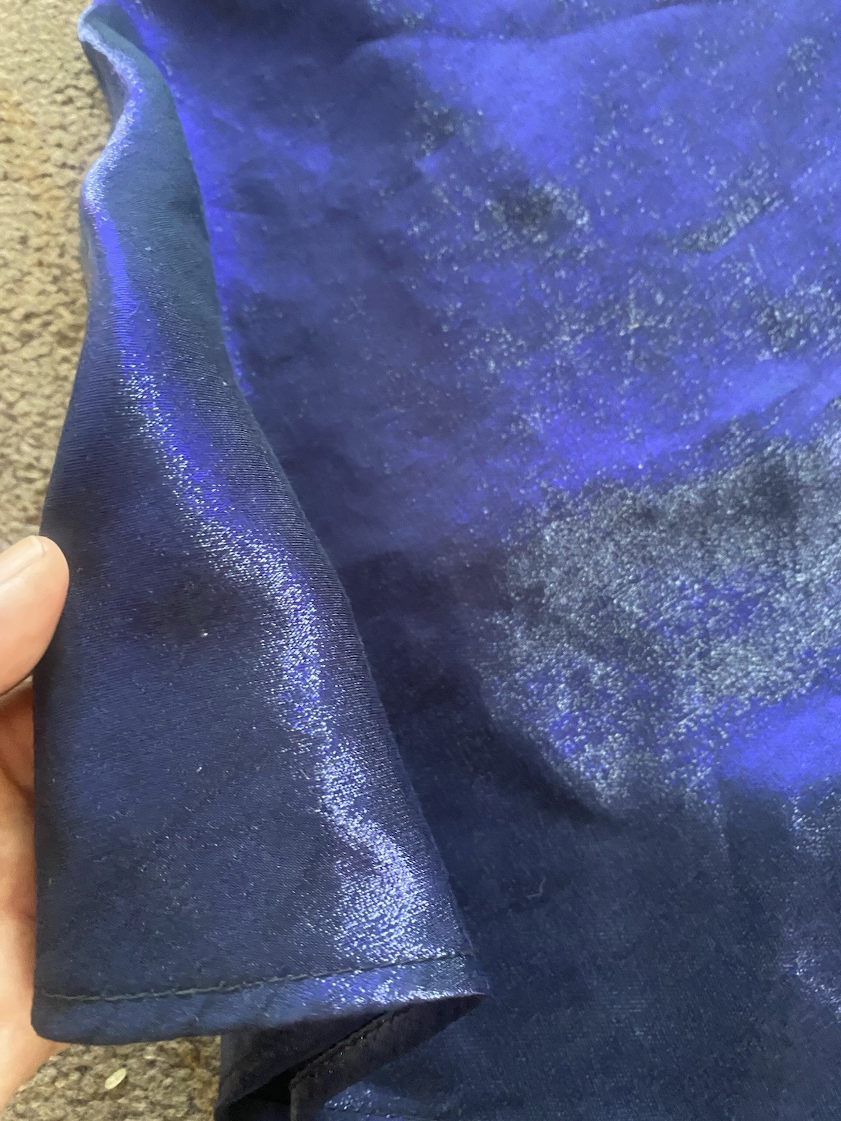 Vintage 90s ALL THAT JAZZ navy Blue Metallic Color Shift A Line Mini Dress 3/4