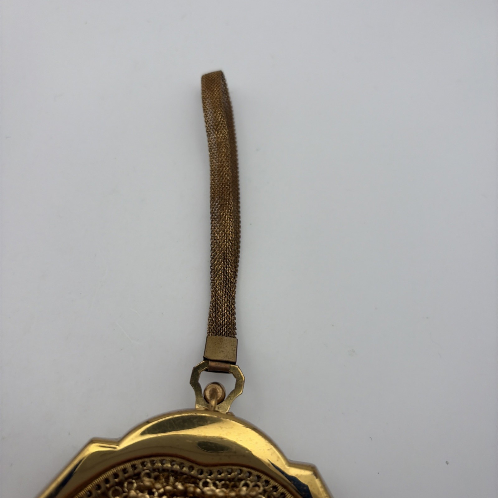 Vintage Whiting & Davis Co. Mesh Gold 5in X 5in Makeup Bag Chain + Box