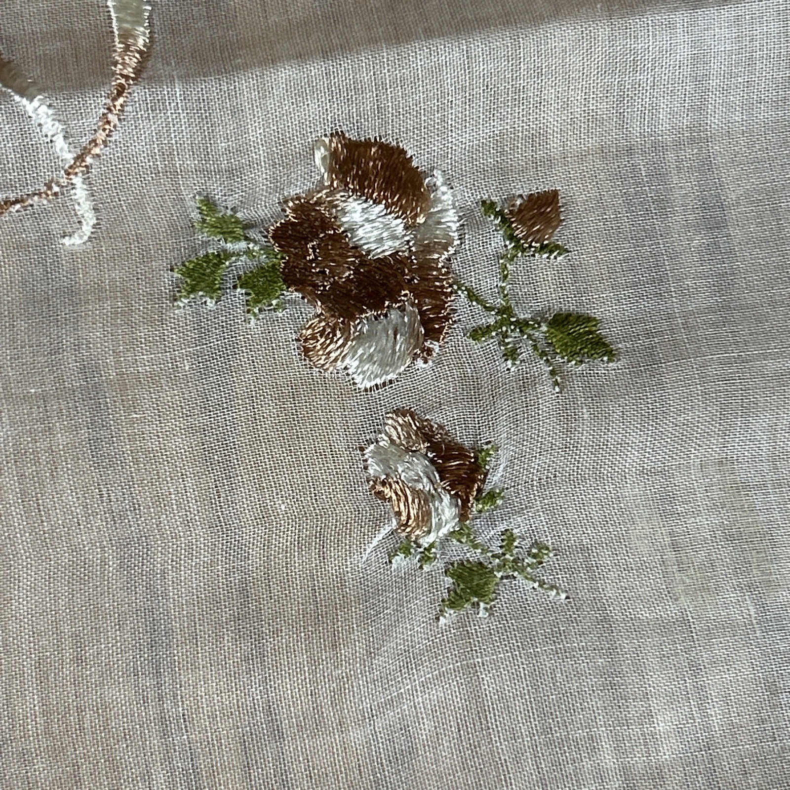 Vintage Swiss Monogram B Handkerchief Sheer White Floral RN 14750 Wedding Hanky