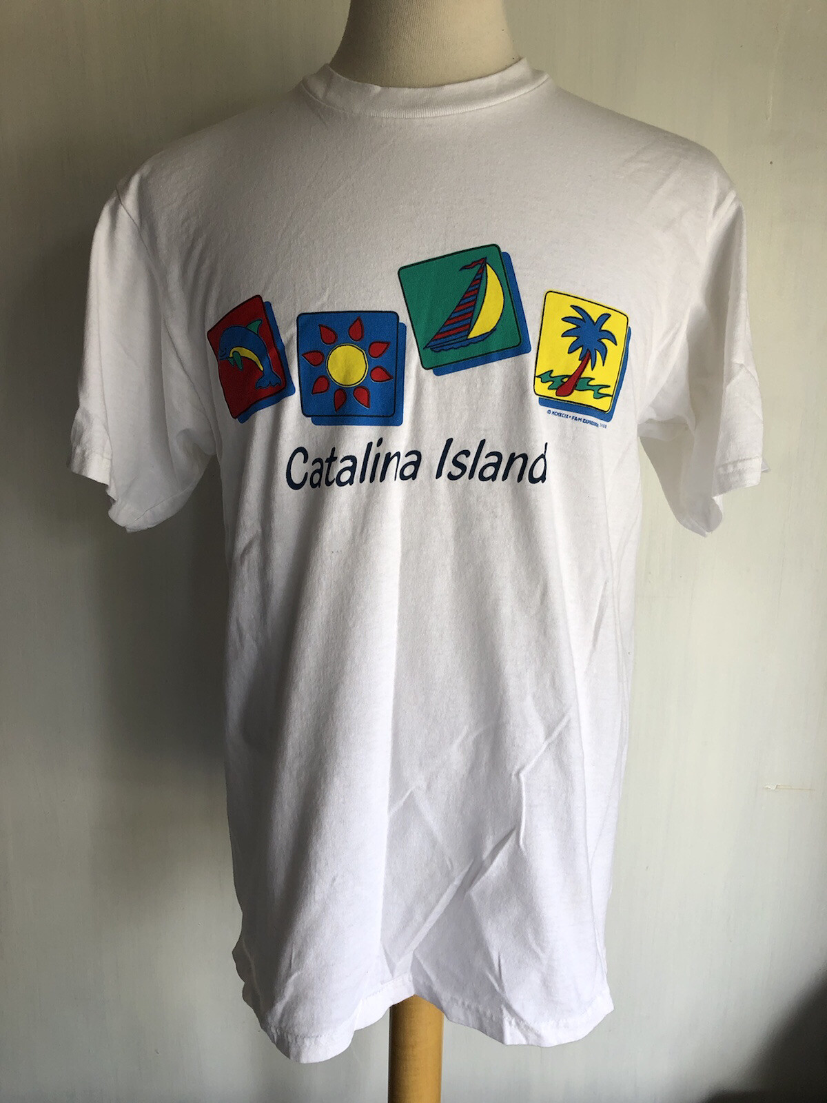 CATALINA ISLAND Official Men’s Vintage 90’s California White T-Shirt Size Medium