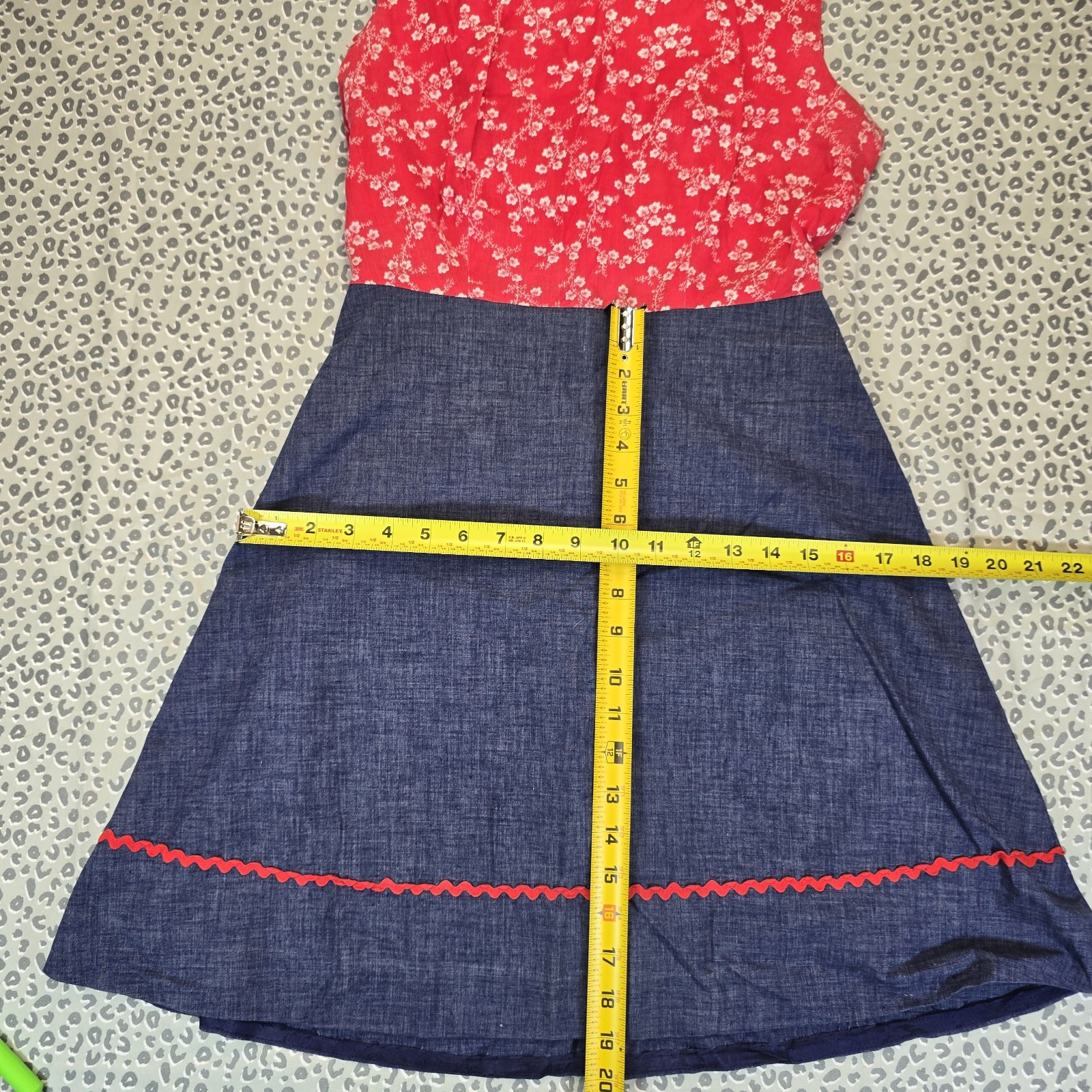 VTG 60s Carole King Junior Fashions Chambray 2pc Prairie Dress Bolero XS Ric‑Rac