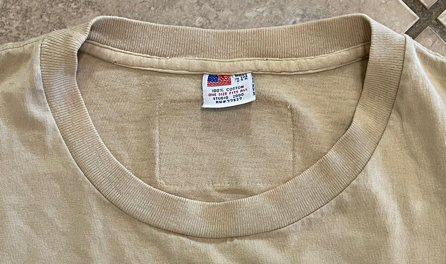 Vintage Single Stitch Y2K Studio 2000 Dancing Man Tshirt Tan One Size