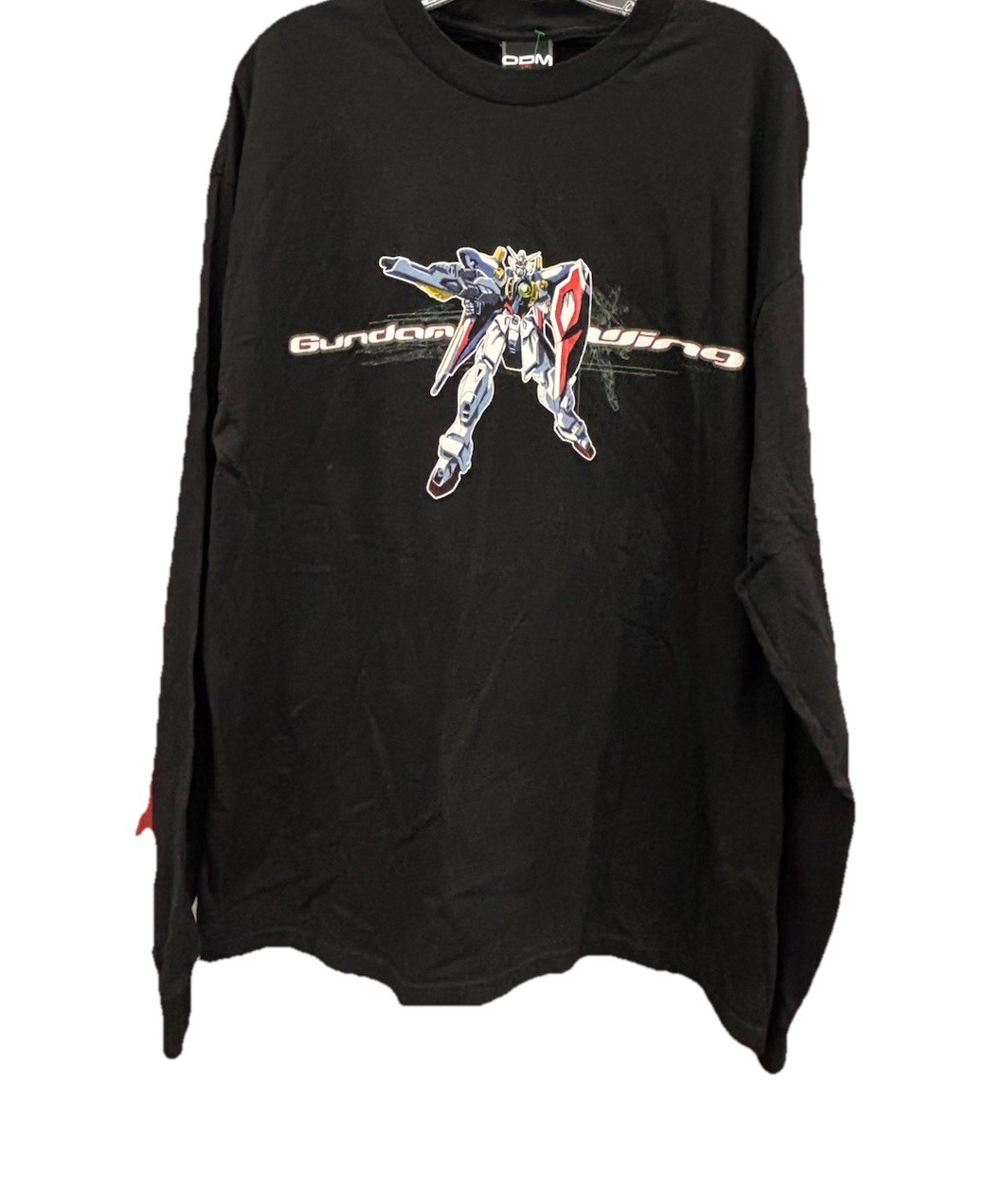 Vintage 2000’s Y2K Gundam Wing Long Sleeve Graphic Tee Sz. XL Black Anime ODM