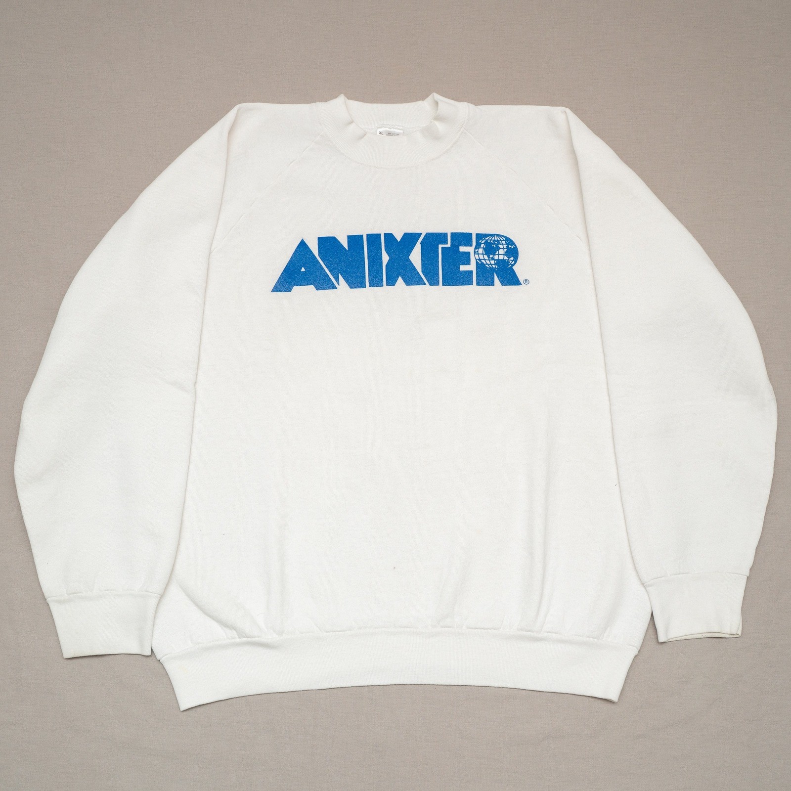 Vinage 80s 90s ANIXTER Communications Sweatshirt XL USA FOTL White Raglan