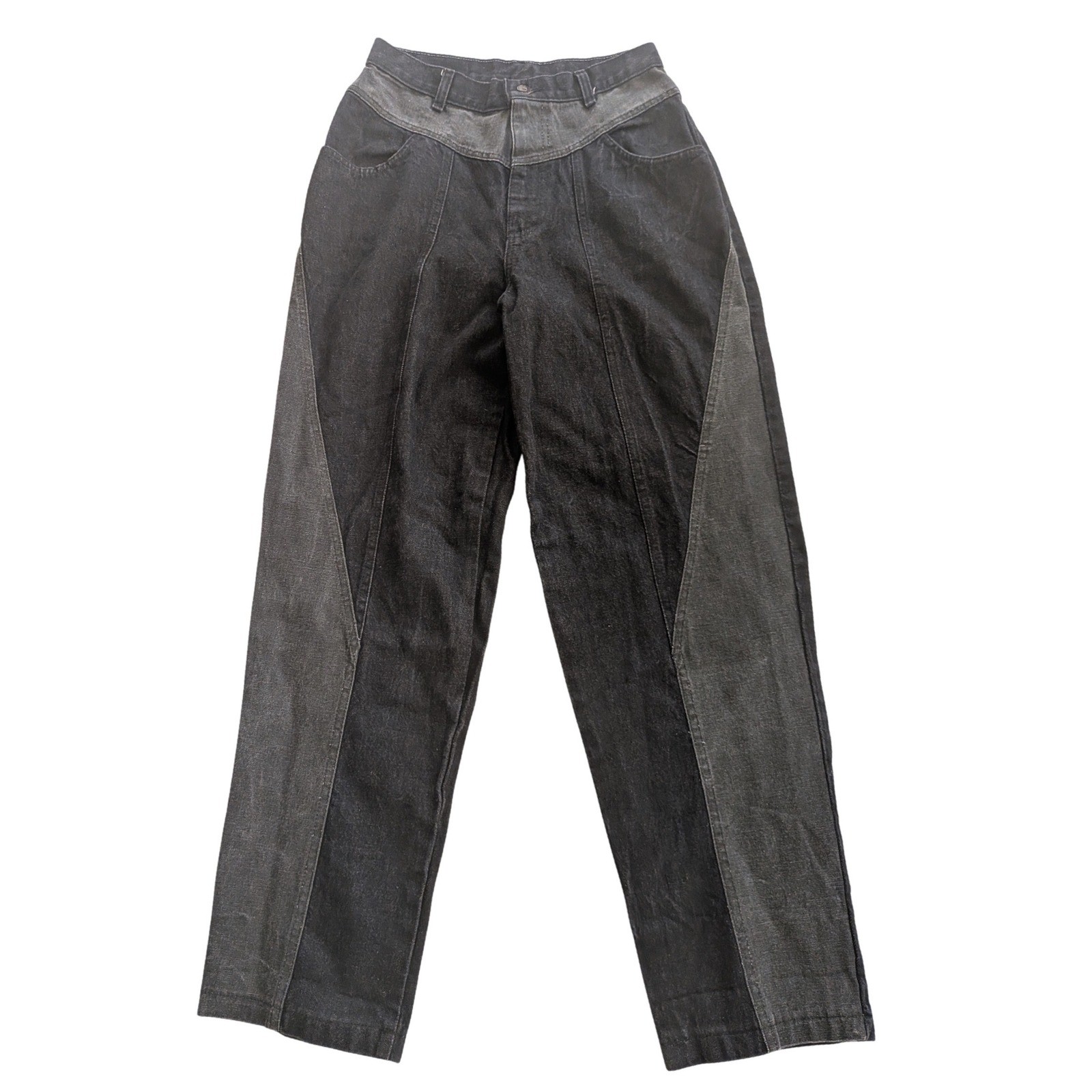 VTG Cap Ferrat 2-Tone High Waisted Western Paneled Tapered Jeans 90’s Y2K 26×28