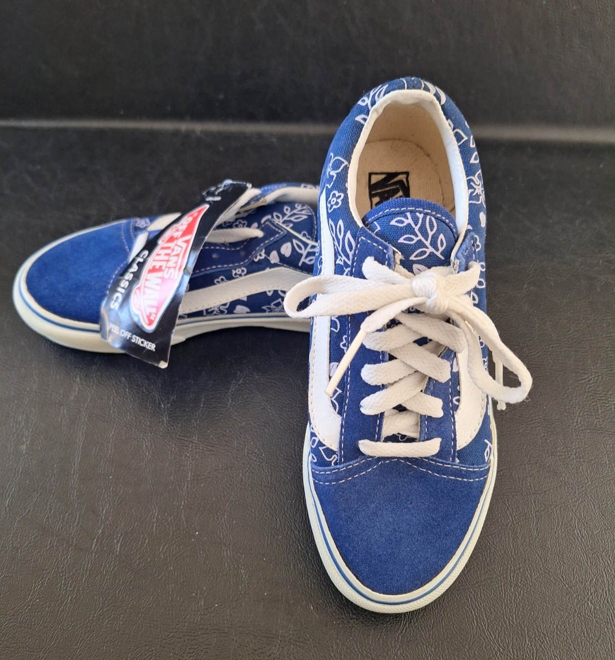 NEW Vintage Vans Old Skool Blue Tropical Shoes Unisex Kids Age 6-10 Youth Size 1