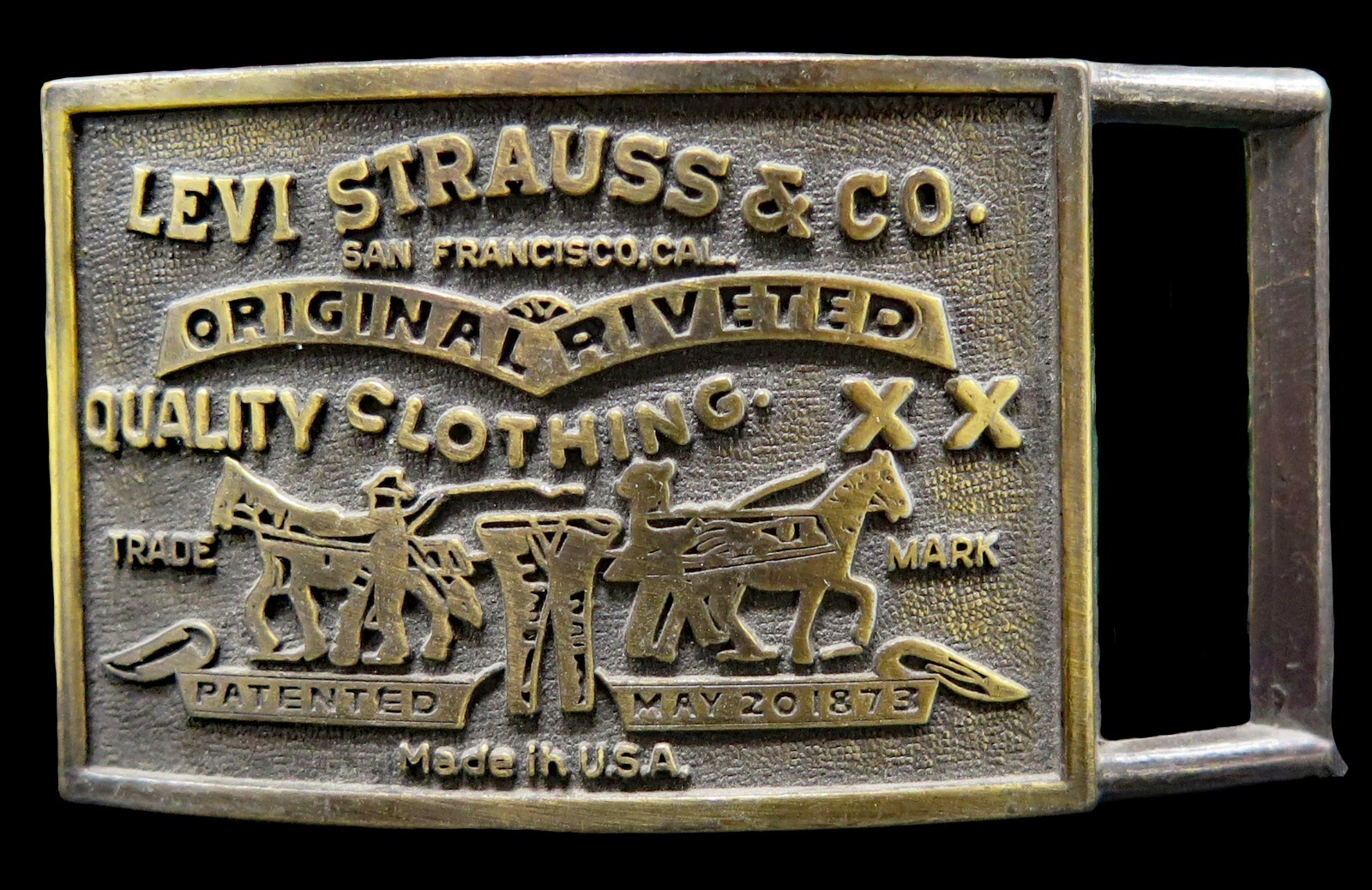 Levi Strauss Clothing Company Jeans San Francisco California Vintage Belt Buckle